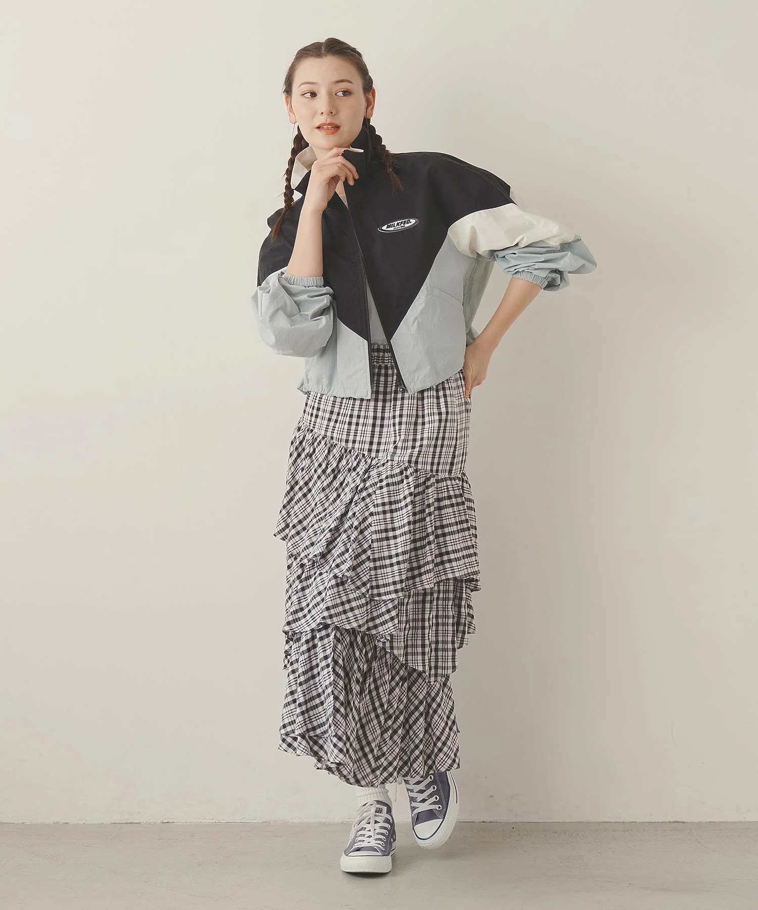 PLAID TIERED SKIRT MILKFED. - Image 13