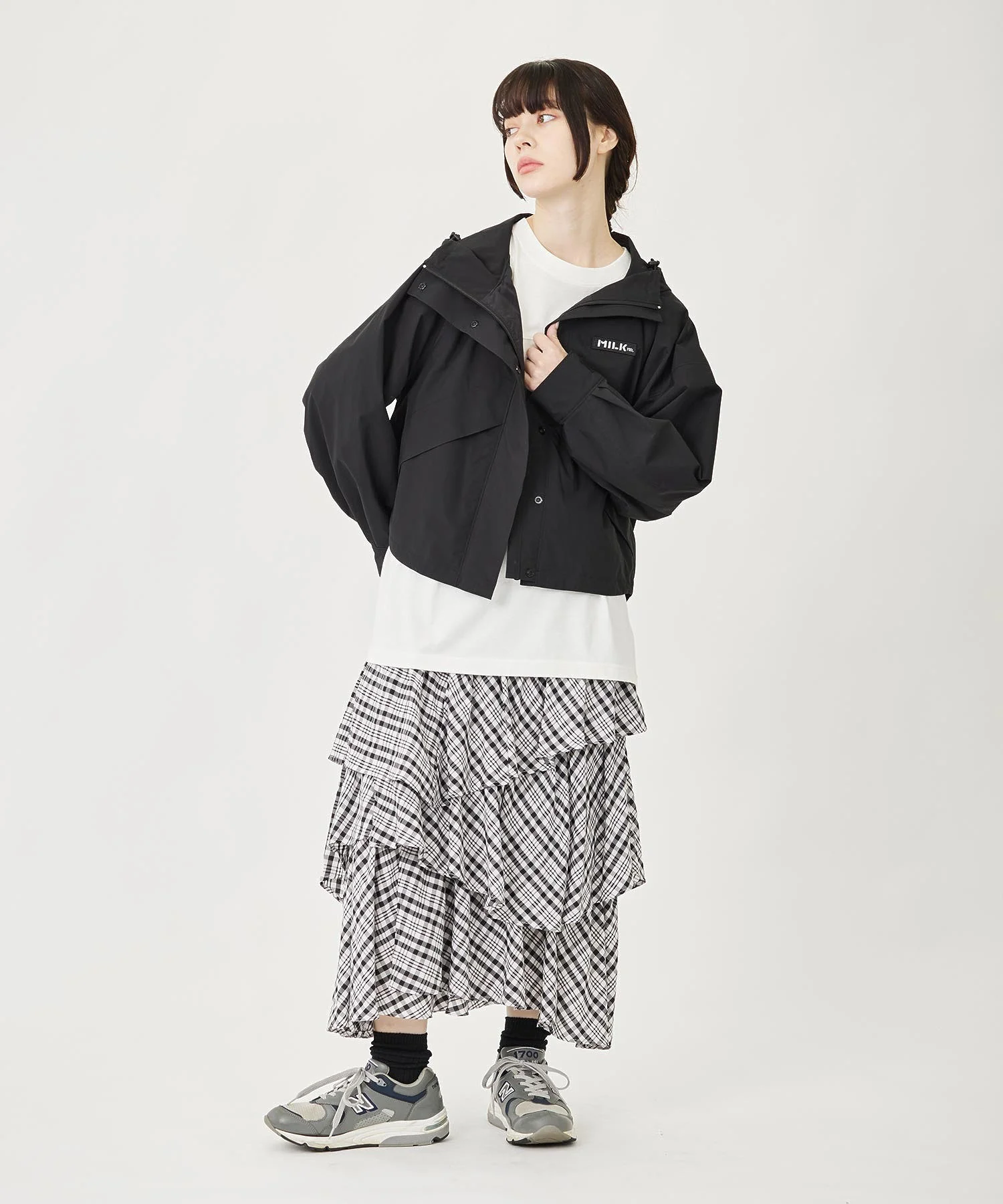 PLAID TIERED SKIRT MILKFED. - Image 9