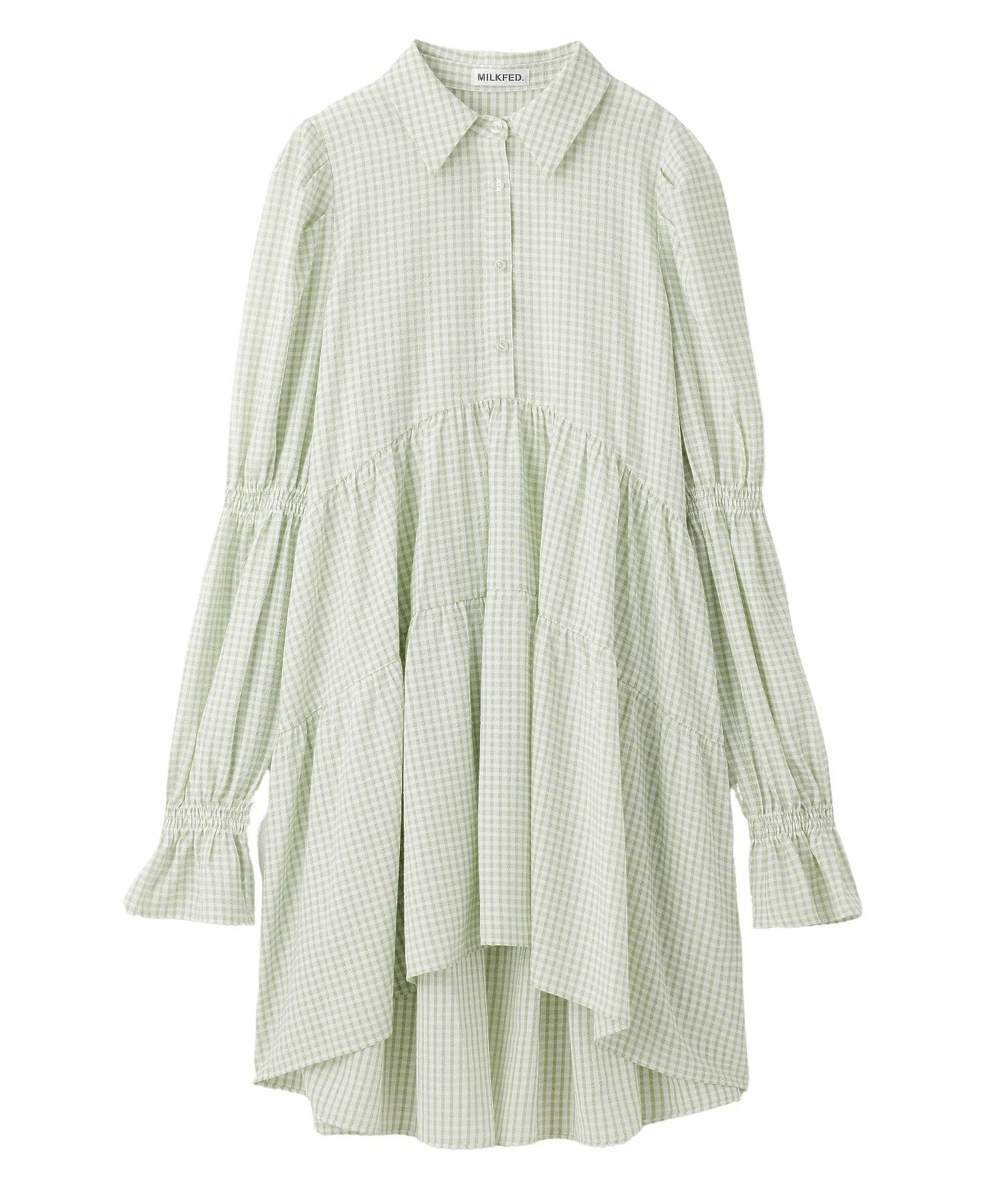GINGHAM CHECK TIERED DRESS MILKFED. - Image 18