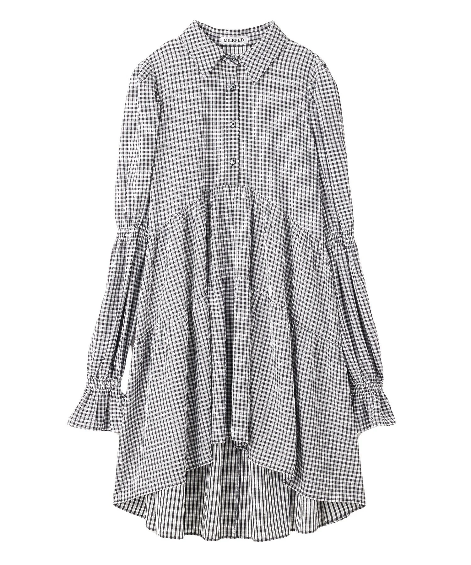 GINGHAM CHECK TIERED DRESS MILKFED. - Image 2