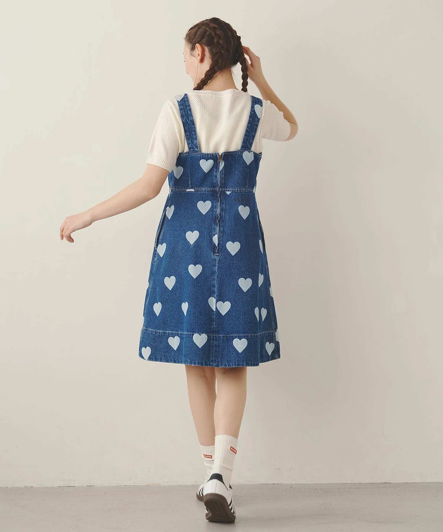 HEART PRINTED DENIM DRESS MILKFED. - Image 9