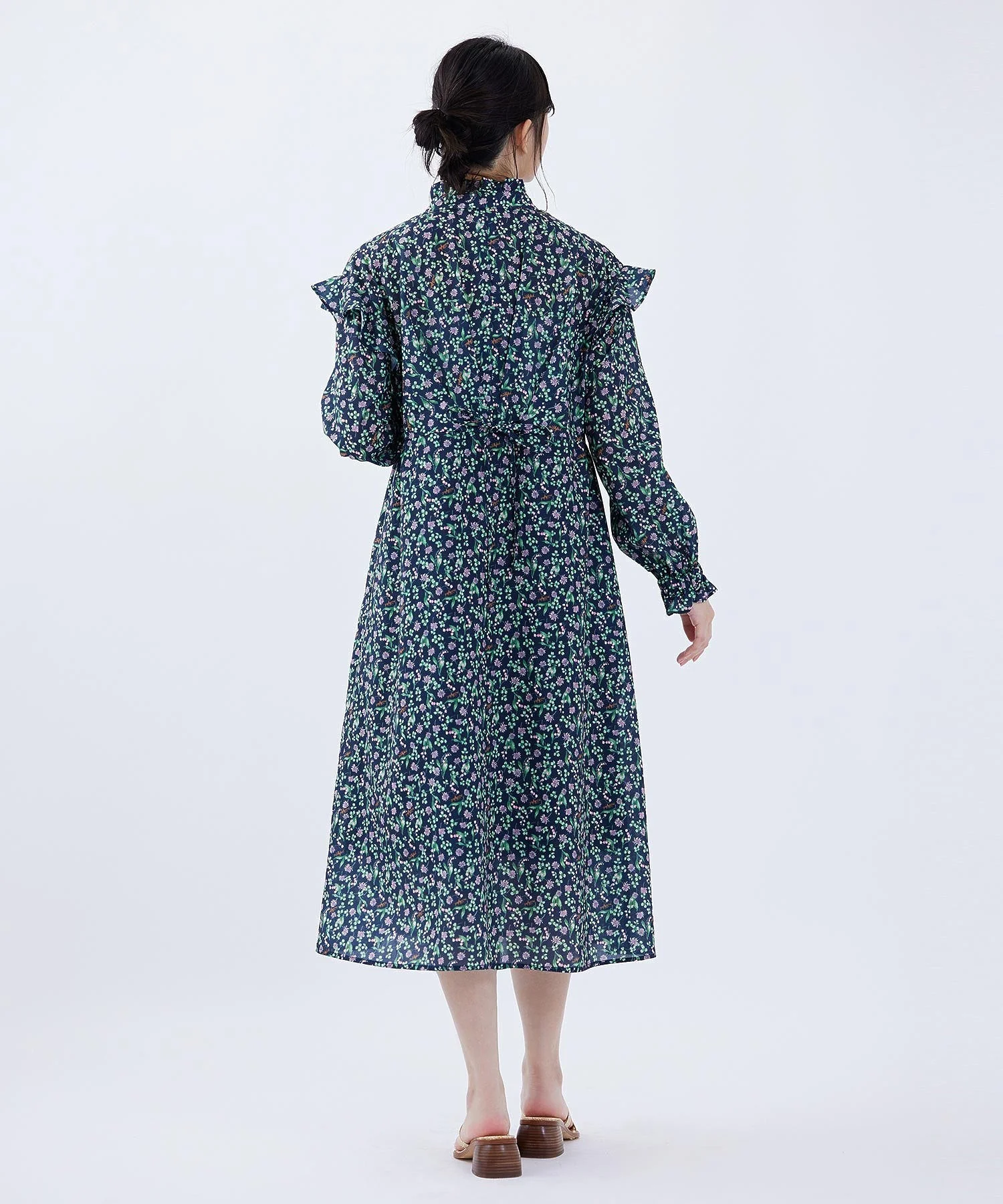 FLORAL PRINT RUFFLE SLEEVE DRESS MILKFED. - Image 5