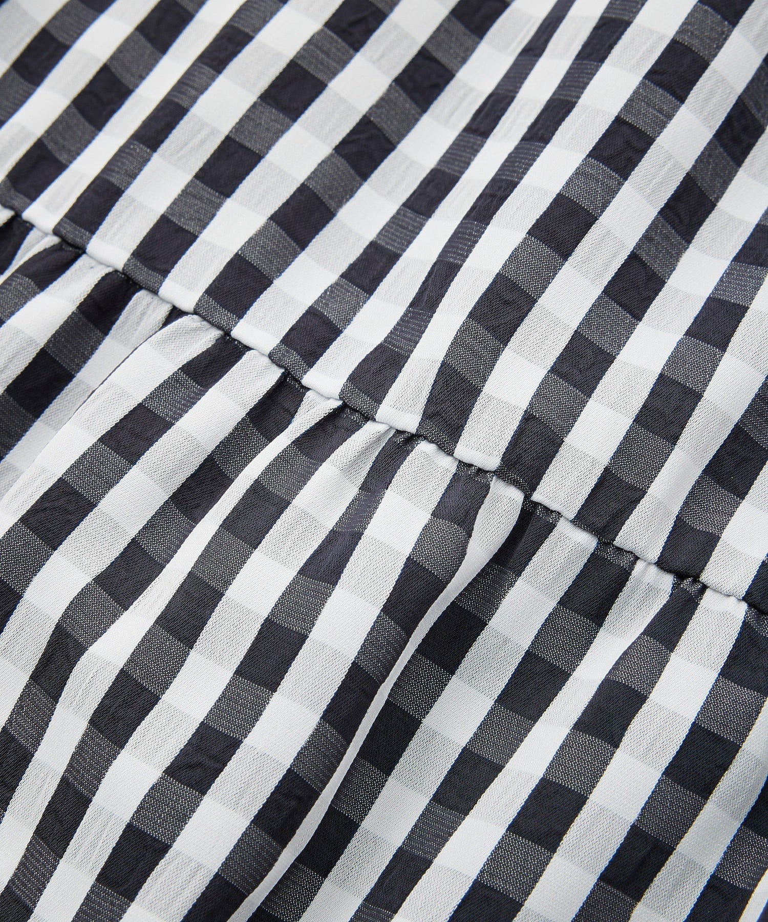 SHOULDER MESH GINGHAM CHECK DRESS MILKFED. - Image 11