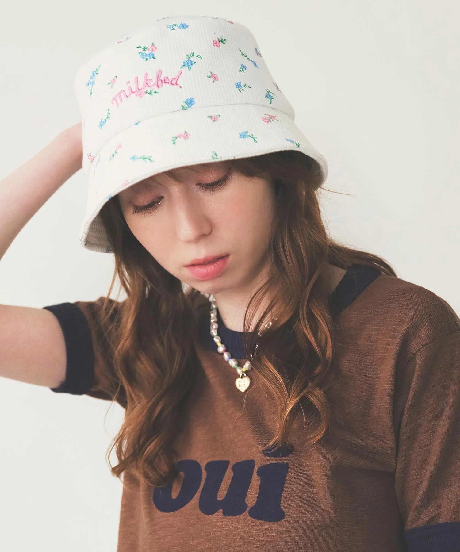 FLORAL PATTERN WAFFLE HAT MILKFED. - Image 3