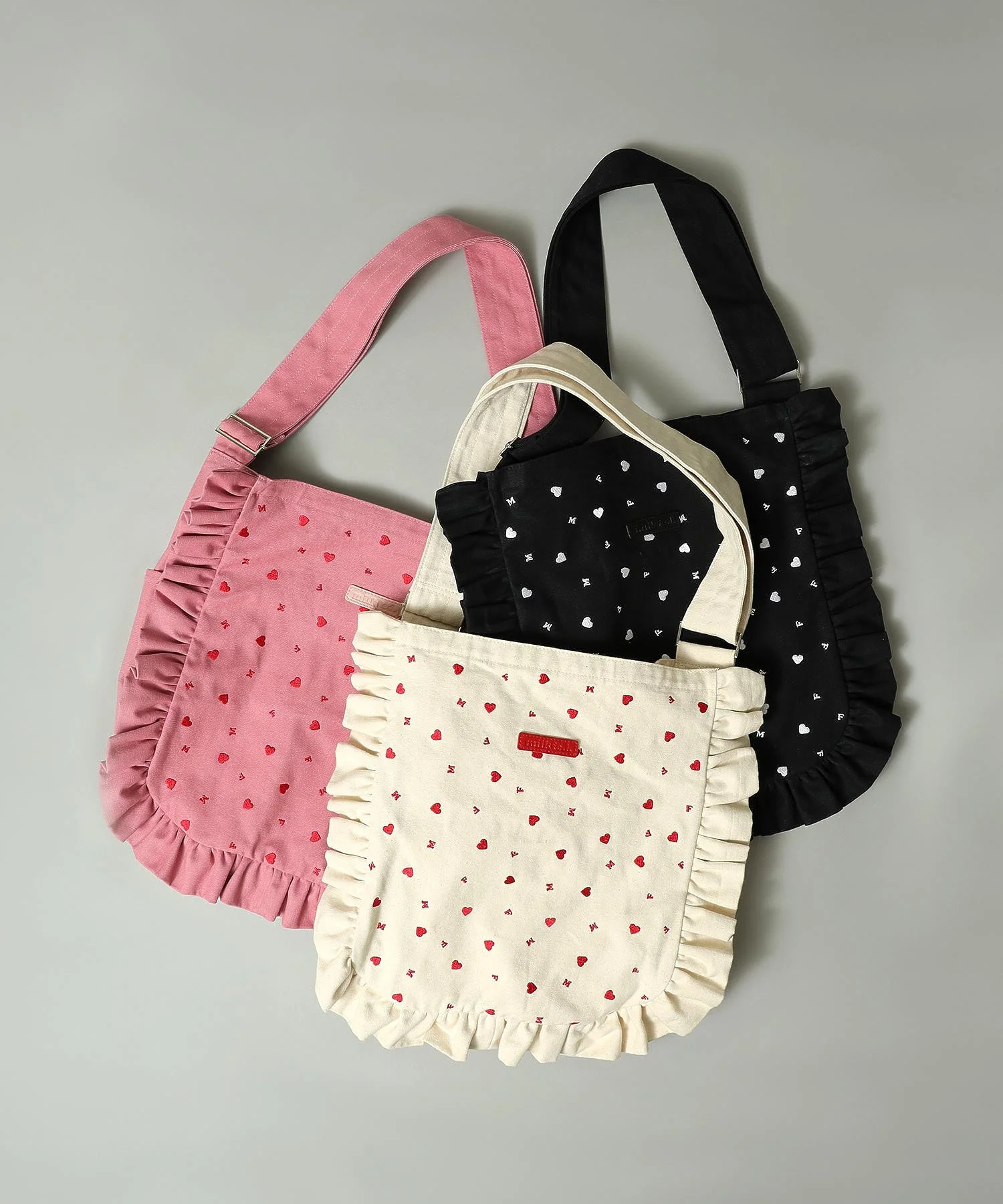 HEART EMBROIDERY CANVAS BAG MILKFED. - Image 3
