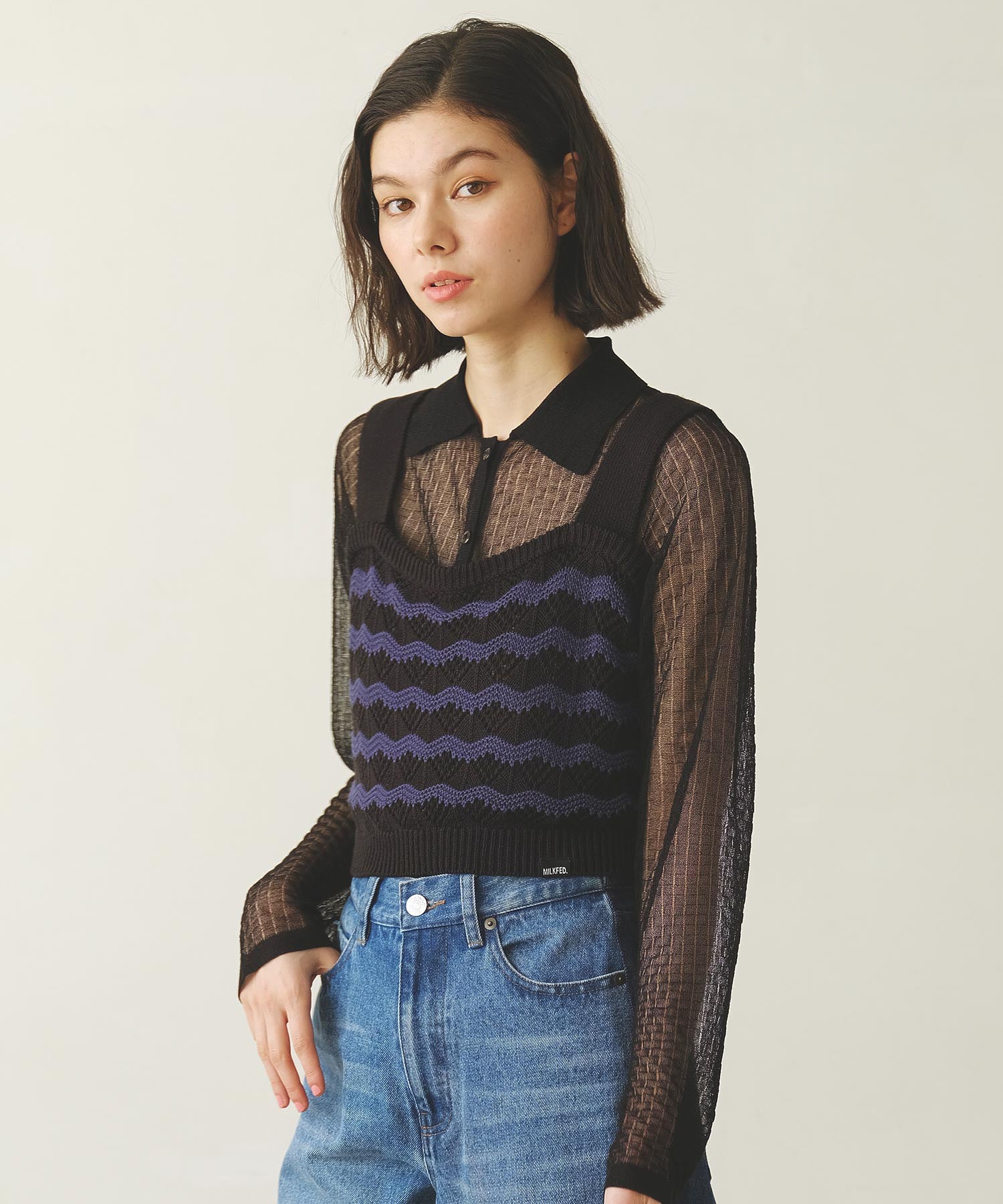 WAVE PATTERN KNIT CAMISOLE - Image 7