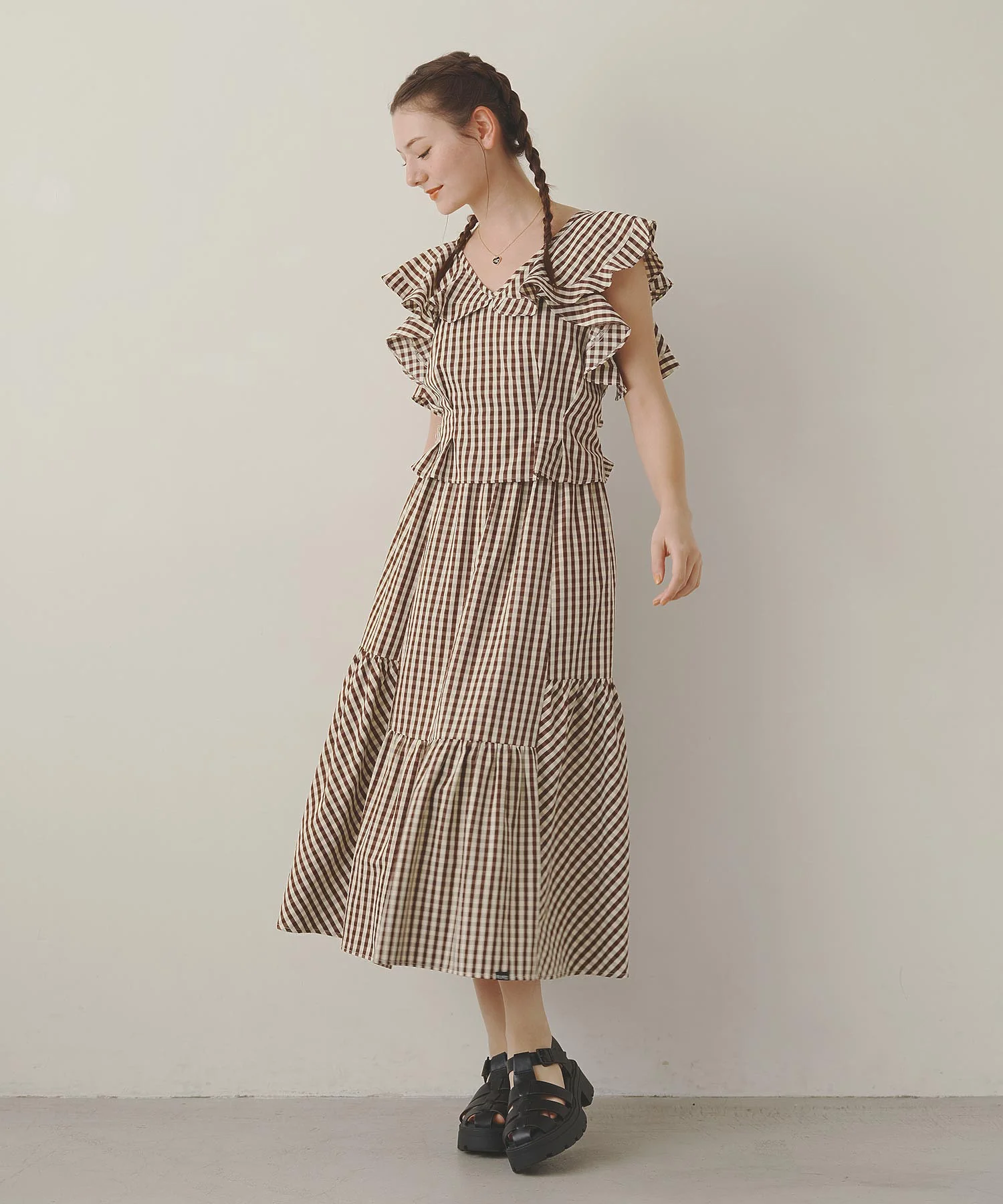 GINGHAM RUFFLE TOP - Image 10