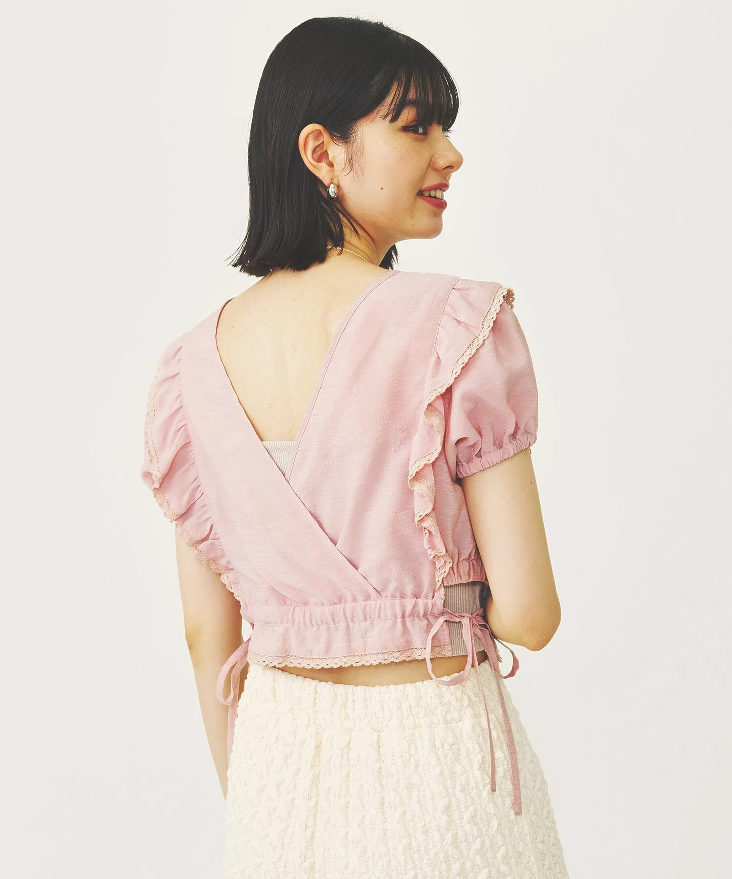 RUFFLE SLEEVE CROPPED TOP - Image 4