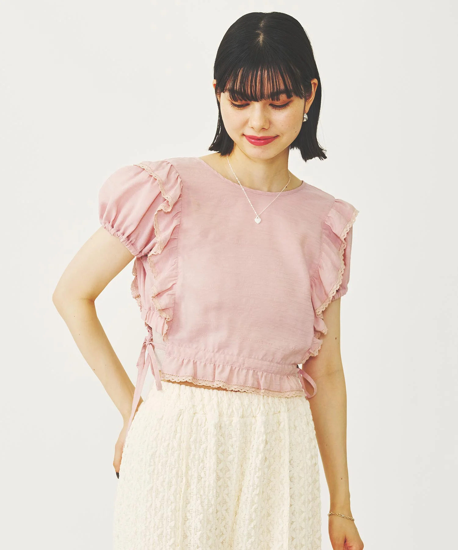 RUFFLE SLEEVE CROPPED TOP - Image 5
