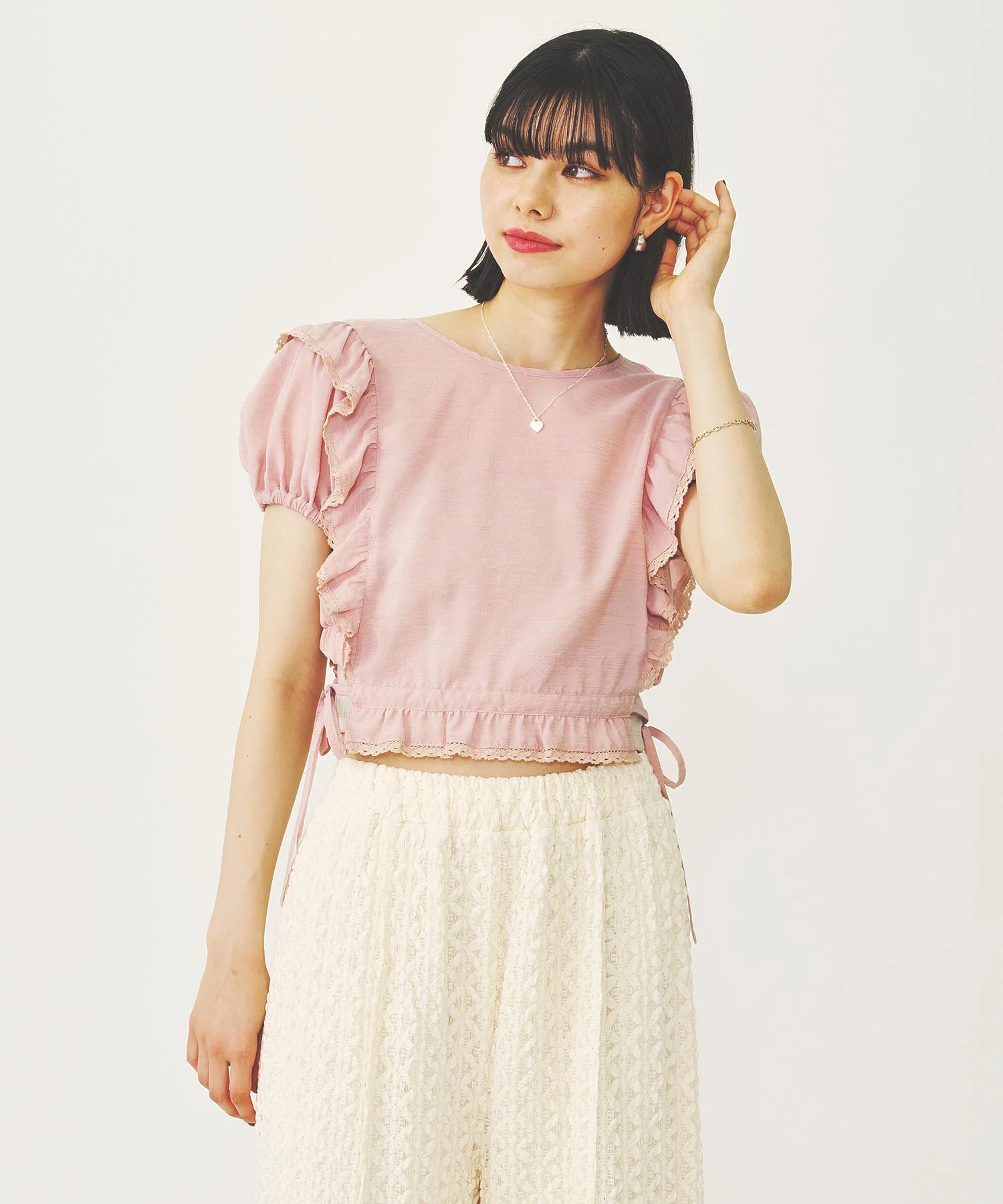 RUFFLE SLEEVE CROPPED TOP - Image 6