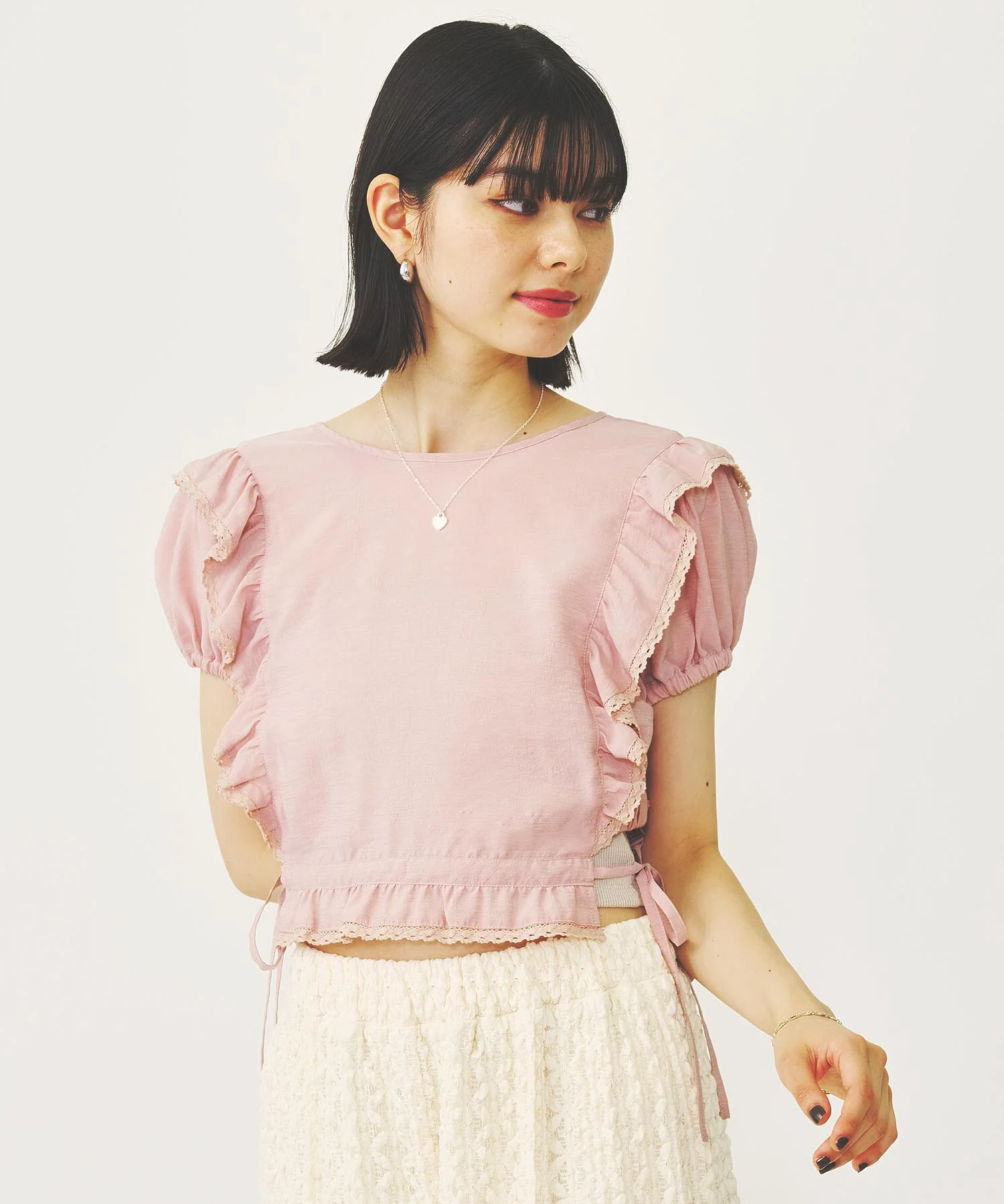 RUFFLE SLEEVE CROPPED TOP - Image 7