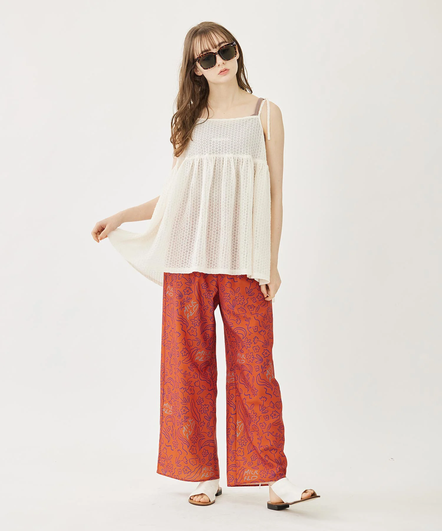 FLORAL WIDE PANTS - Image 9