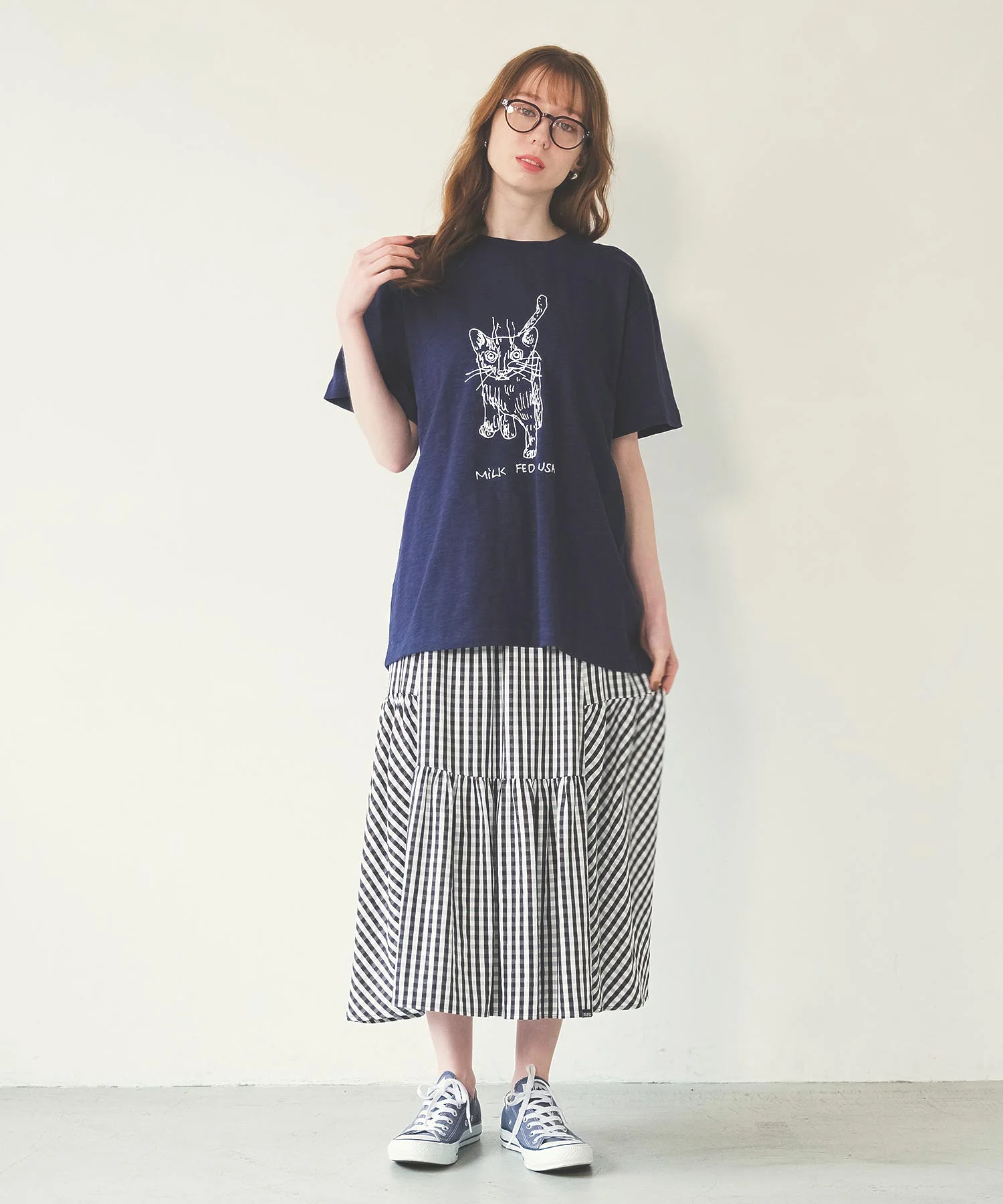 GINGHAM TIERED  SKIRT - Image 9