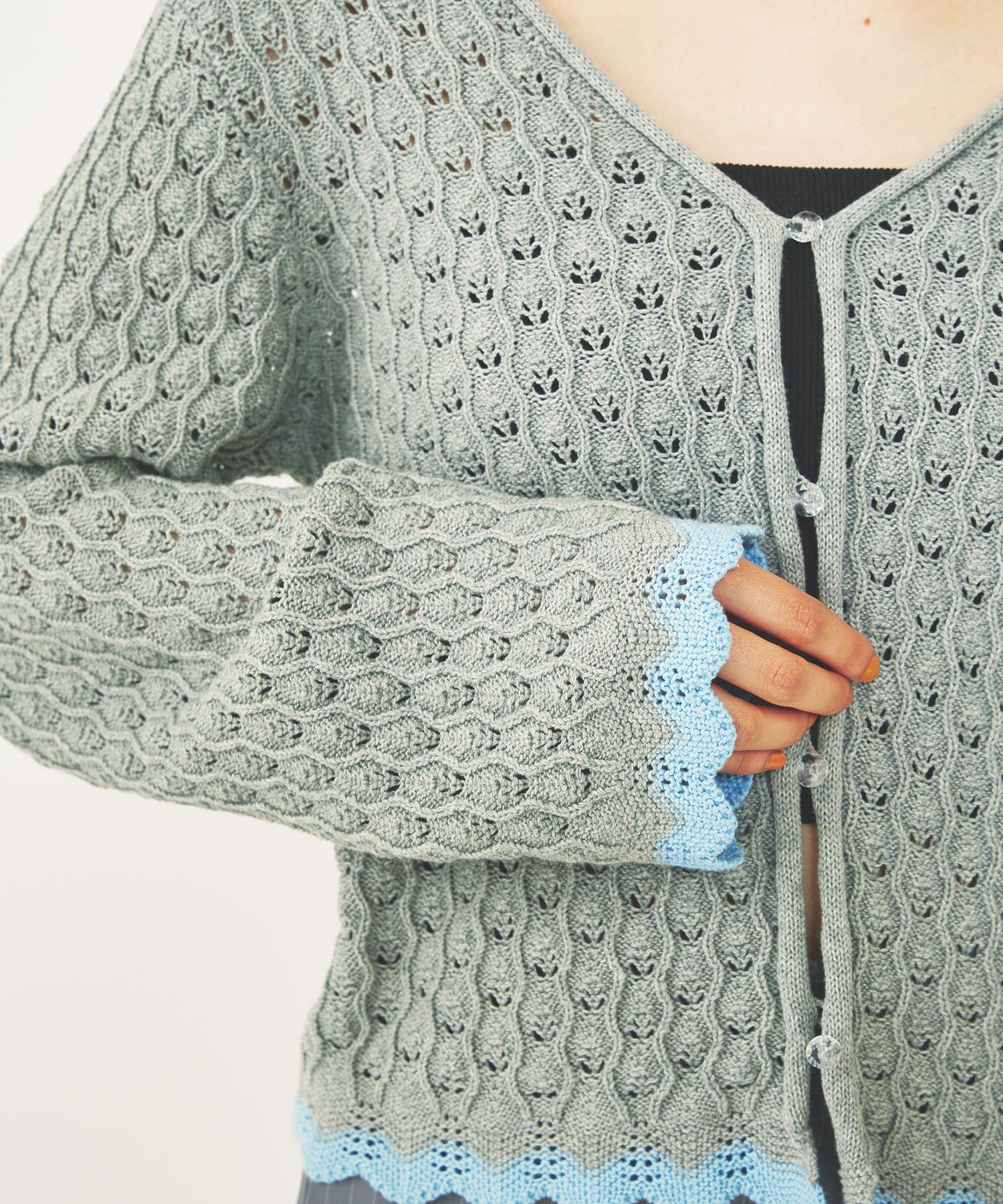SCALLOP HEM KNIT CARDIGAN - Image 8