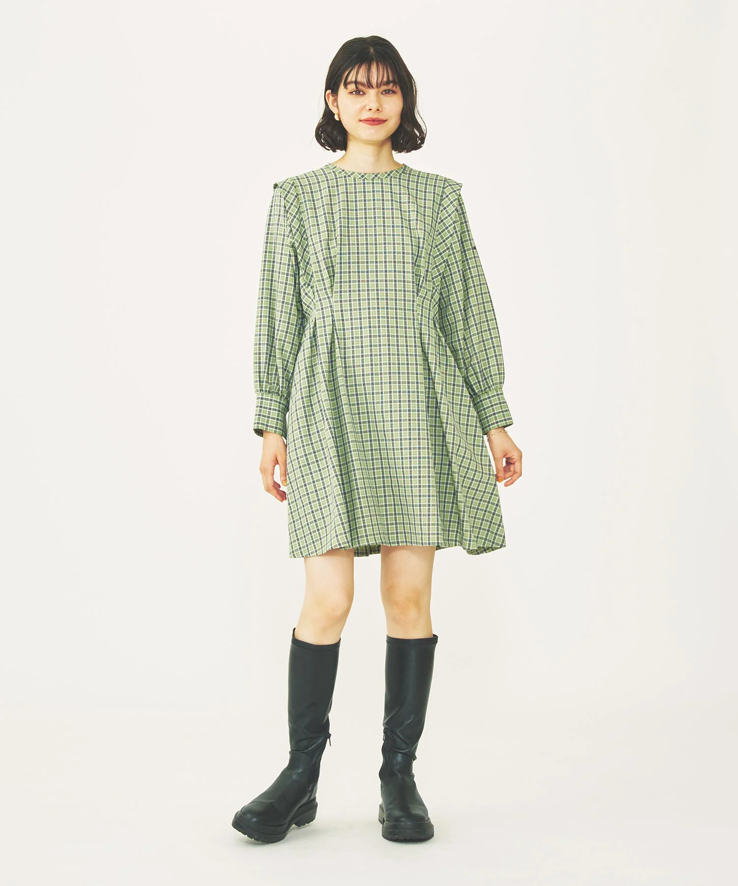 PLAID MINI DRESS - Image 13