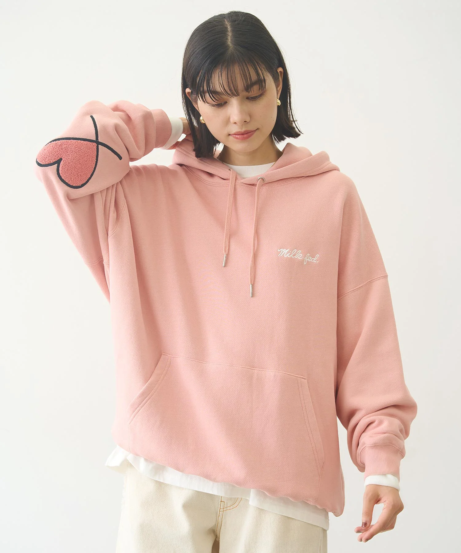 LOVE HEART ELBOW SWEAT HOODIE - Image 5