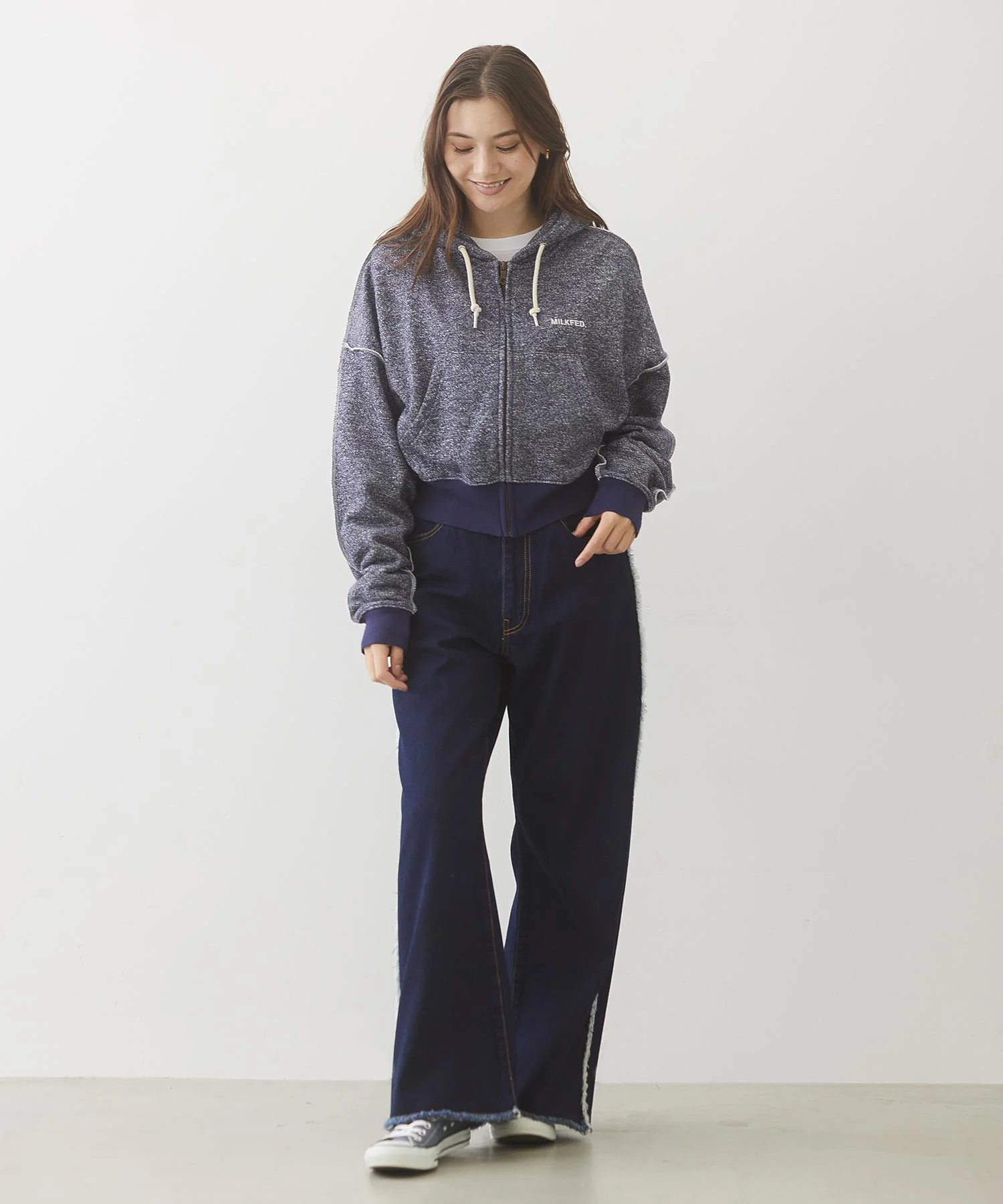 OVERLOCK STICHED ZIP UP HOODIE - Image 21