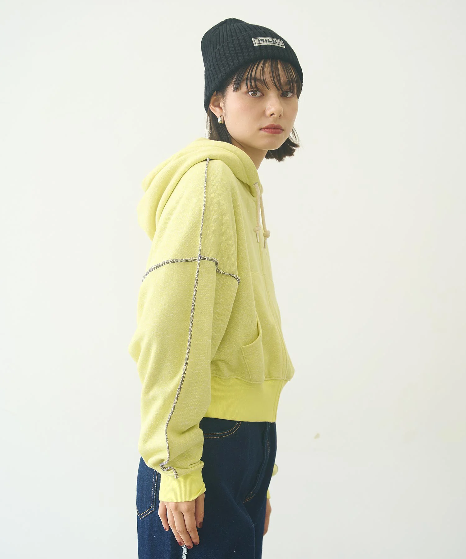 OVERLOCK STICHED ZIP UP HOODIE - Image 25