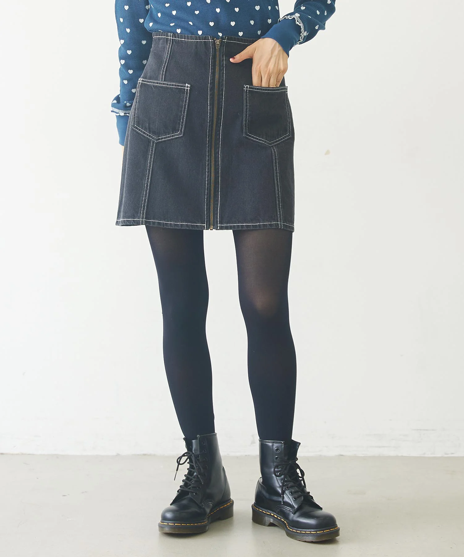 DENIM ZIP SKIRT - Image 20