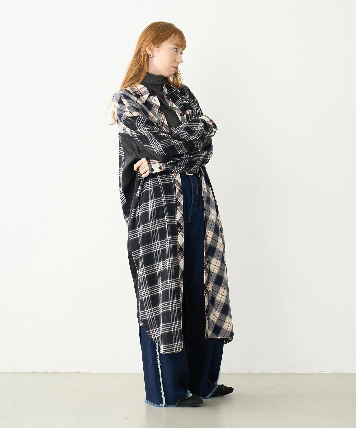 PLAID PATCHWORK SHIRT DRESS - Image 34