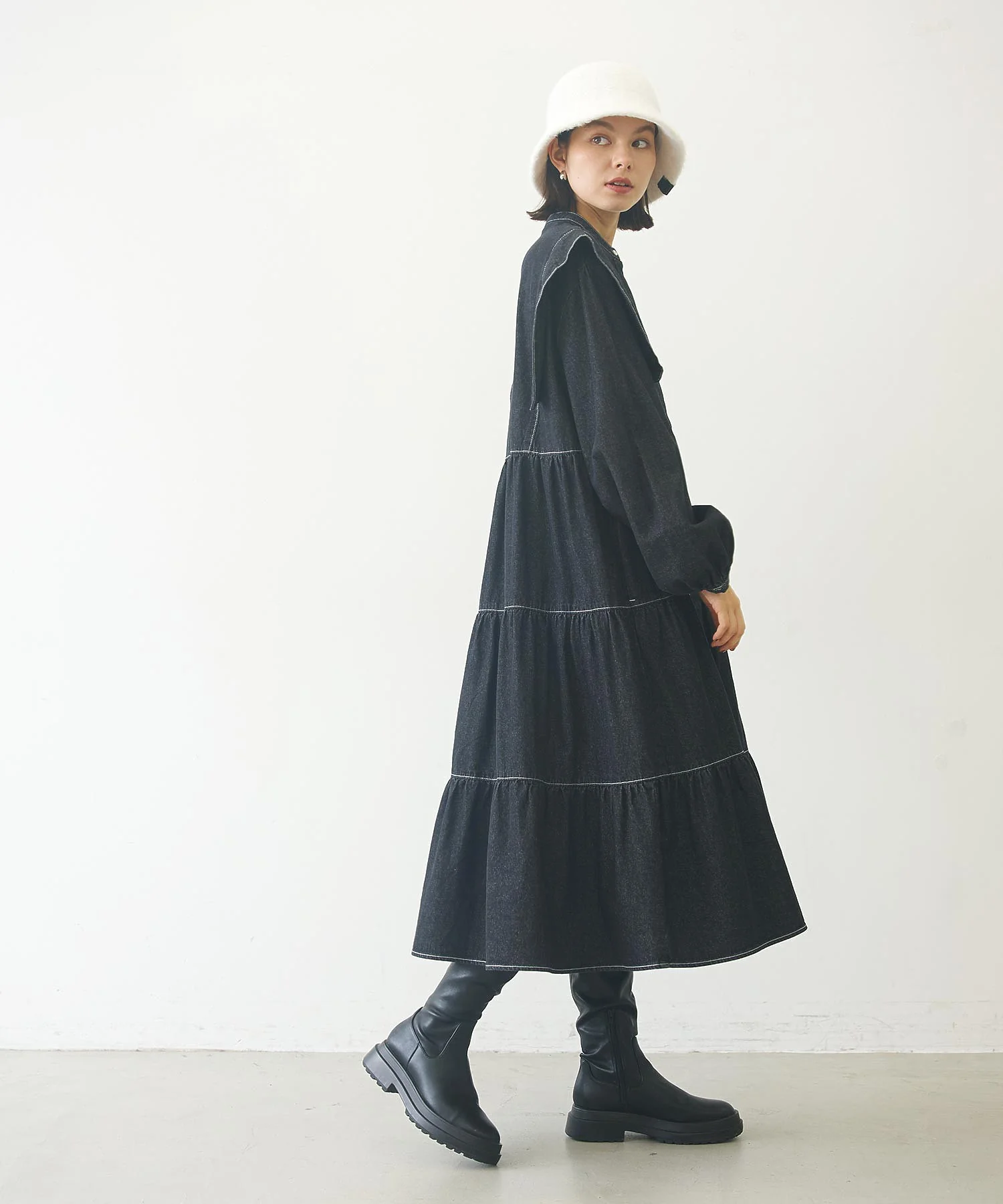 DENIM TIERED DRESS - Image 17