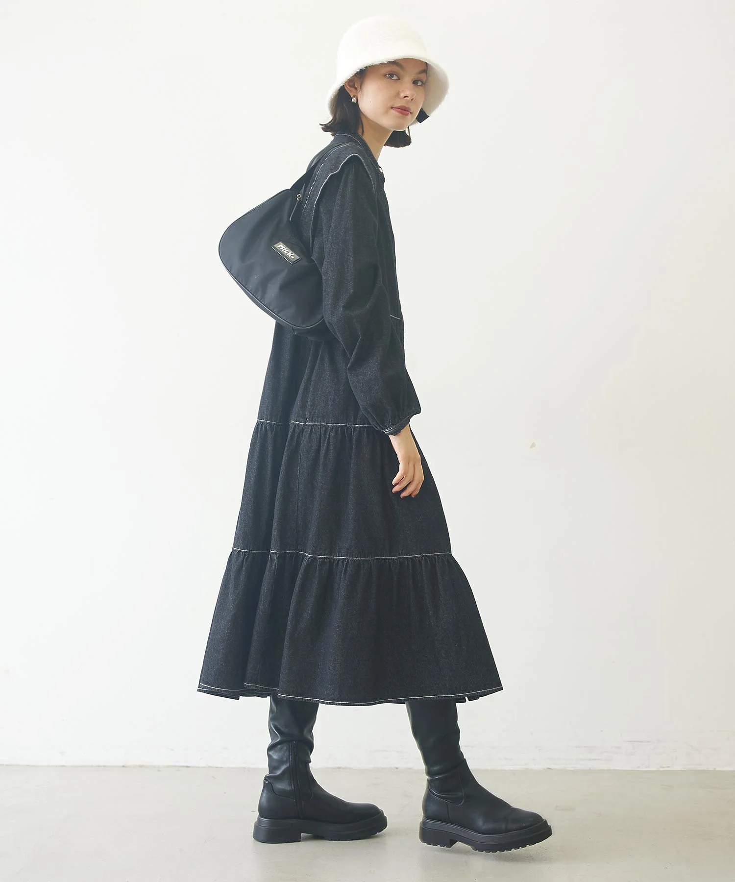 DENIM TIERED DRESS - Image 19