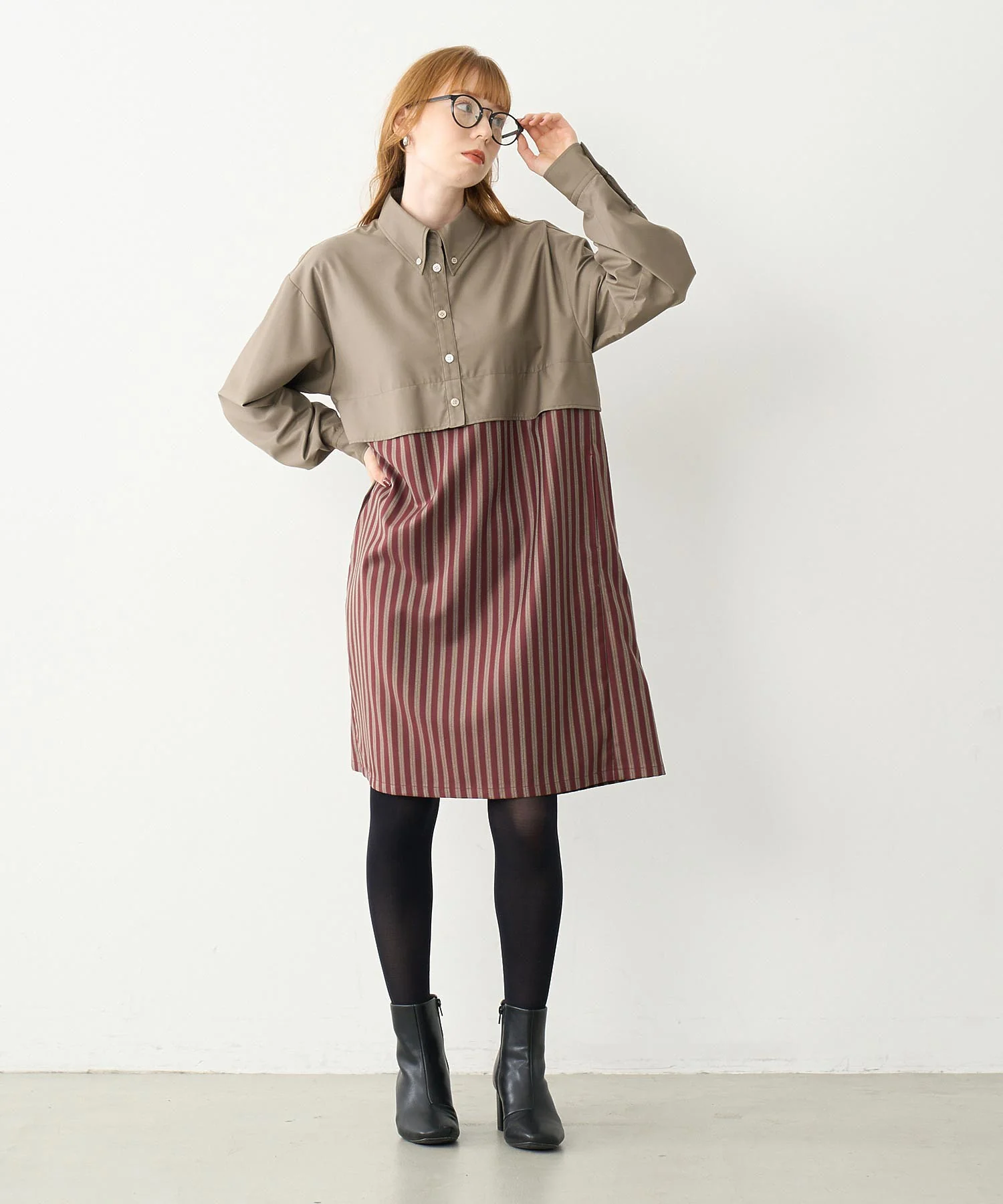 COLOR BLOCK SHIRT DRESS - Image 13