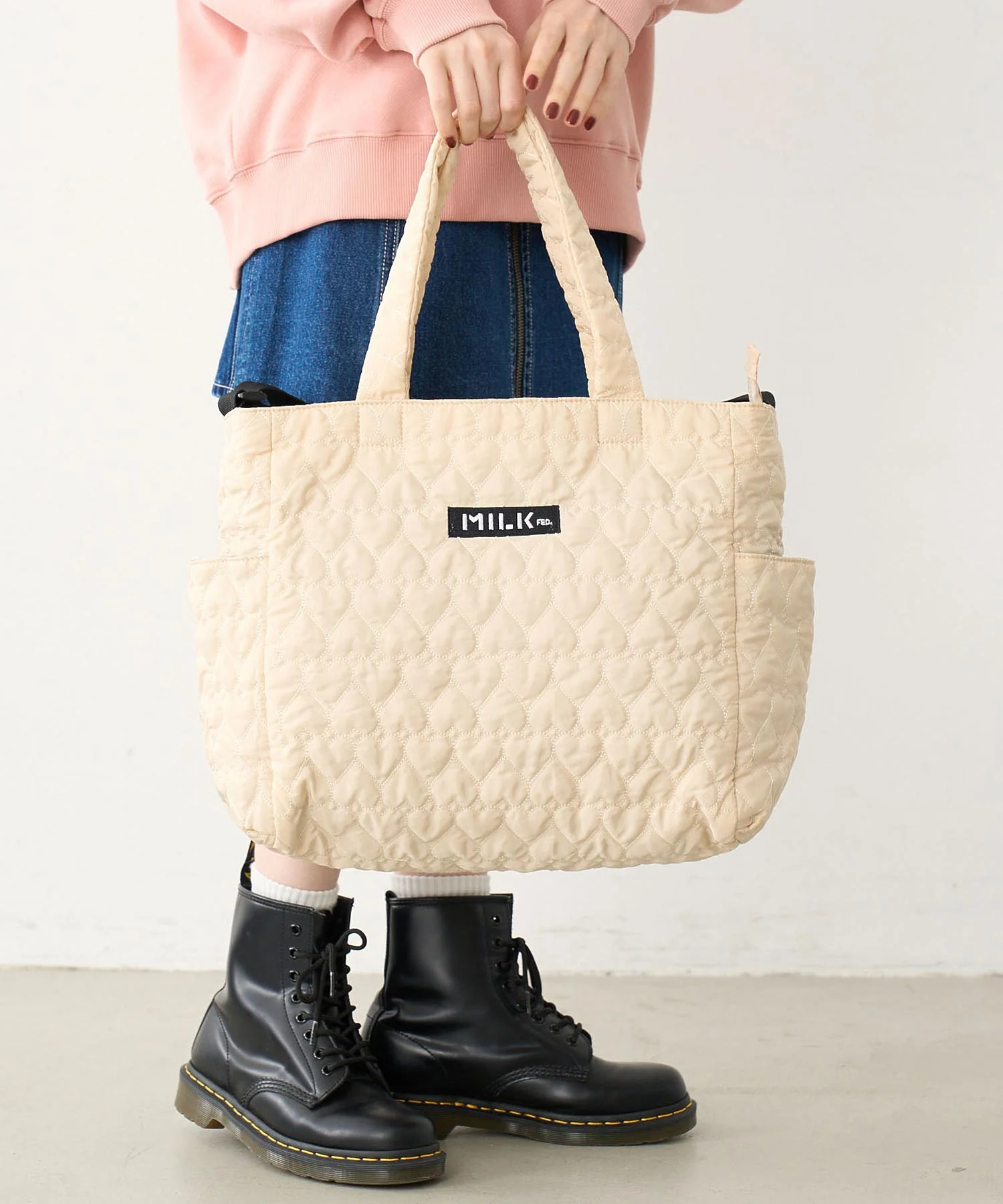 HEART QUILTED 2WAY TOTE - Image 20