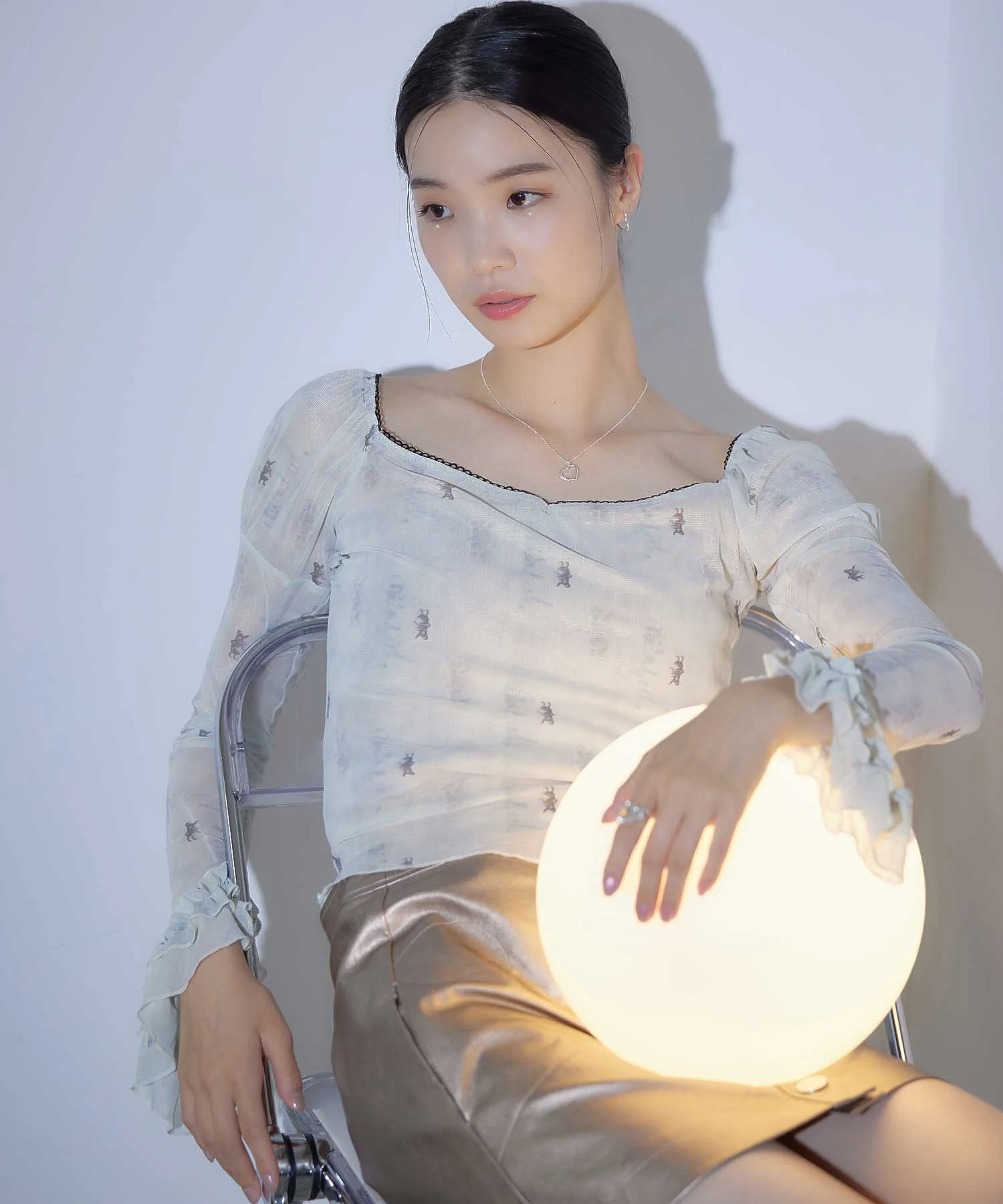 MILKFED. × LANIE MELTY HEART CHAIN EARRING - Image 13