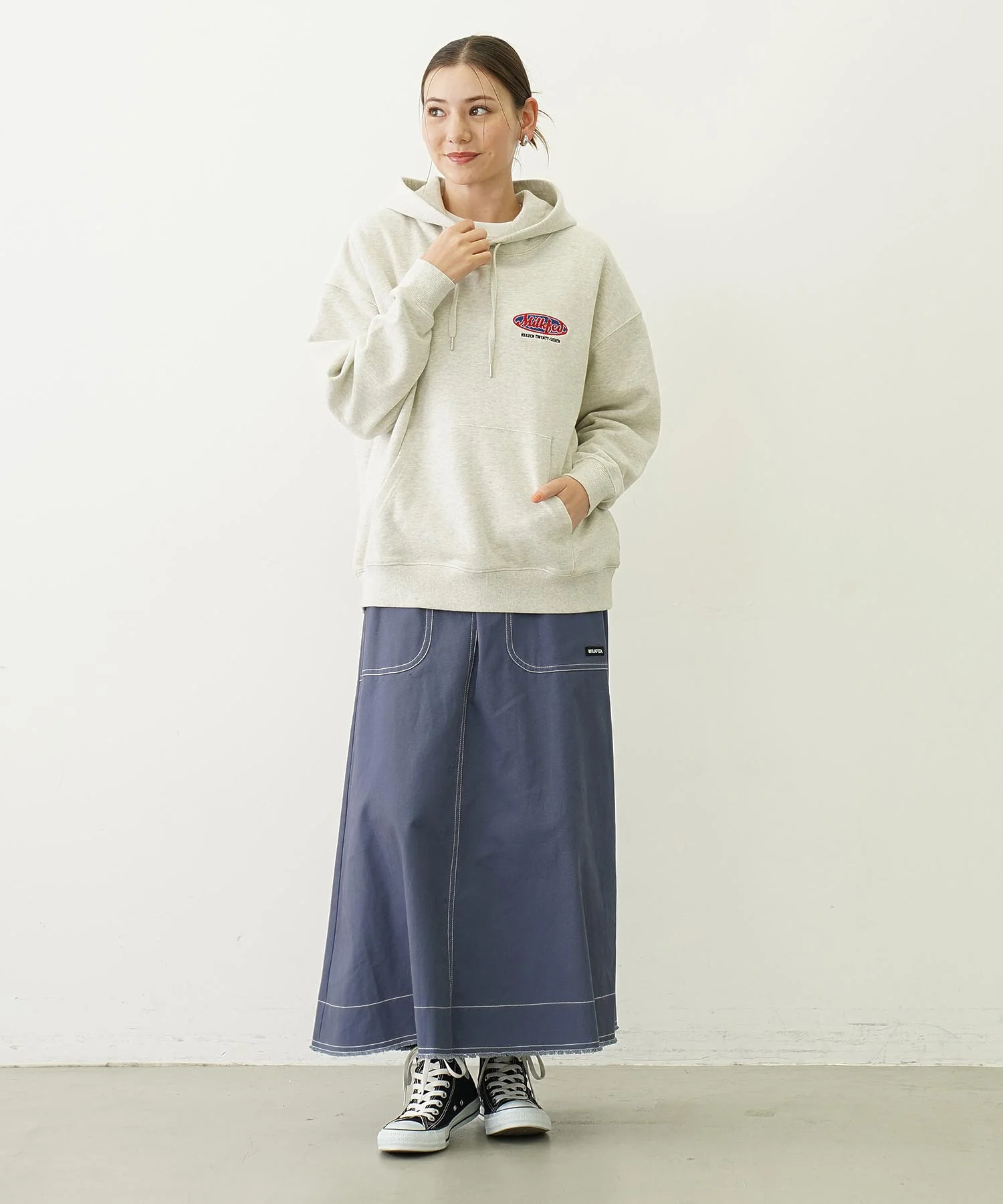 OVAL LOGO EMBROIDERY SWEAT HOODIE - Image 14
