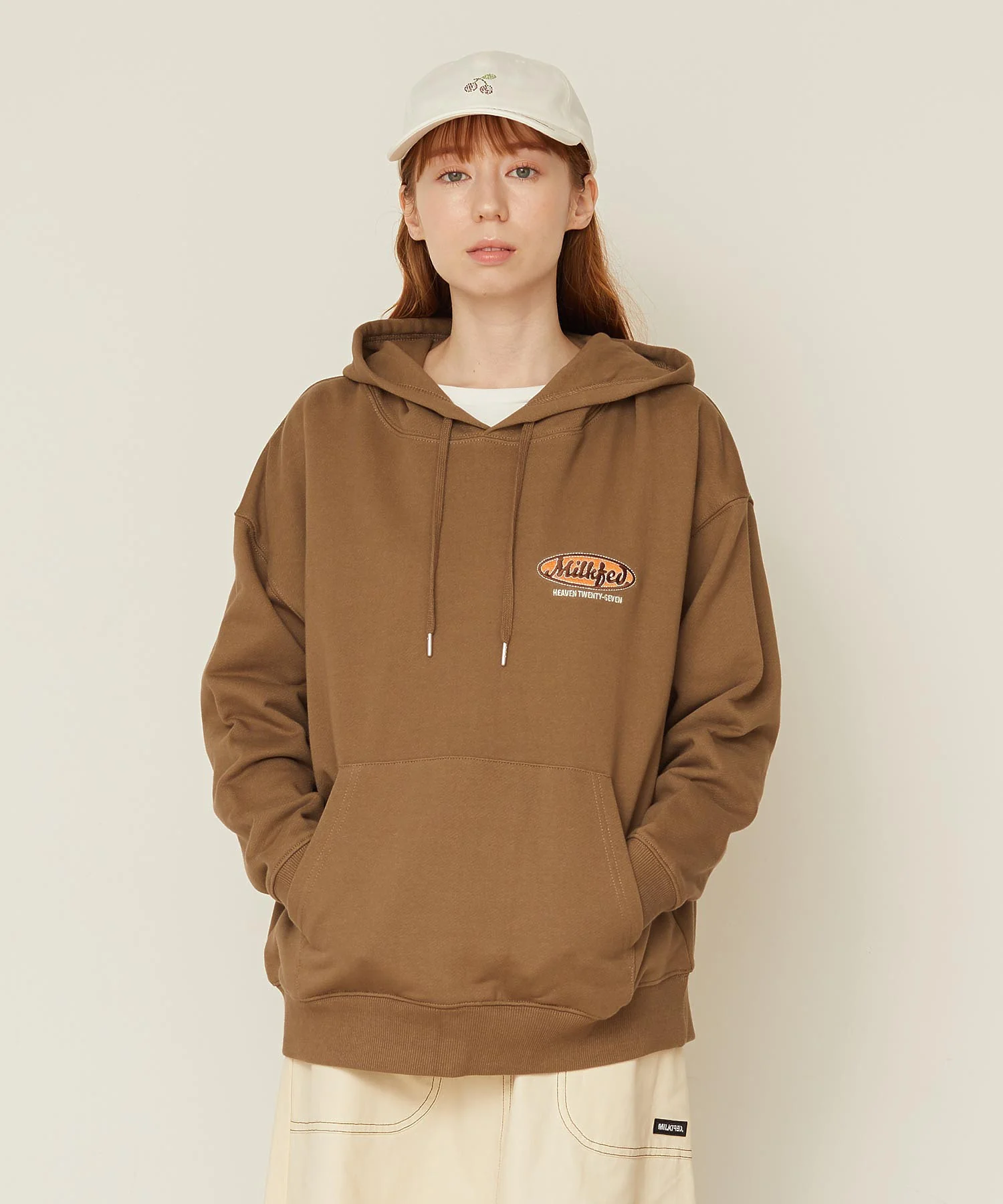 OVAL LOGO EMBROIDERY SWEAT HOODIE - Image 4