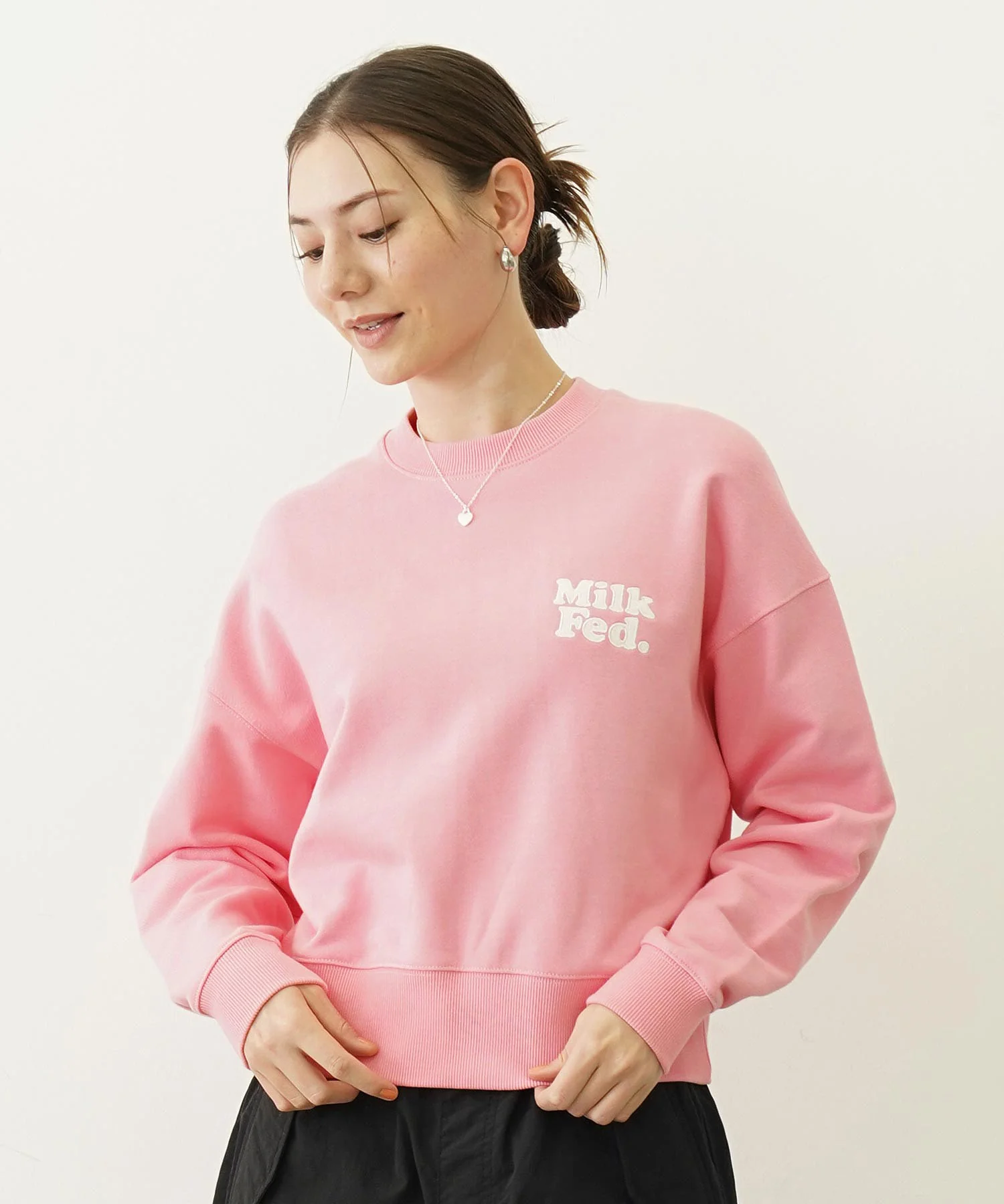 GINGHAM LOGO SHORT SWEAT TOP - Image 10