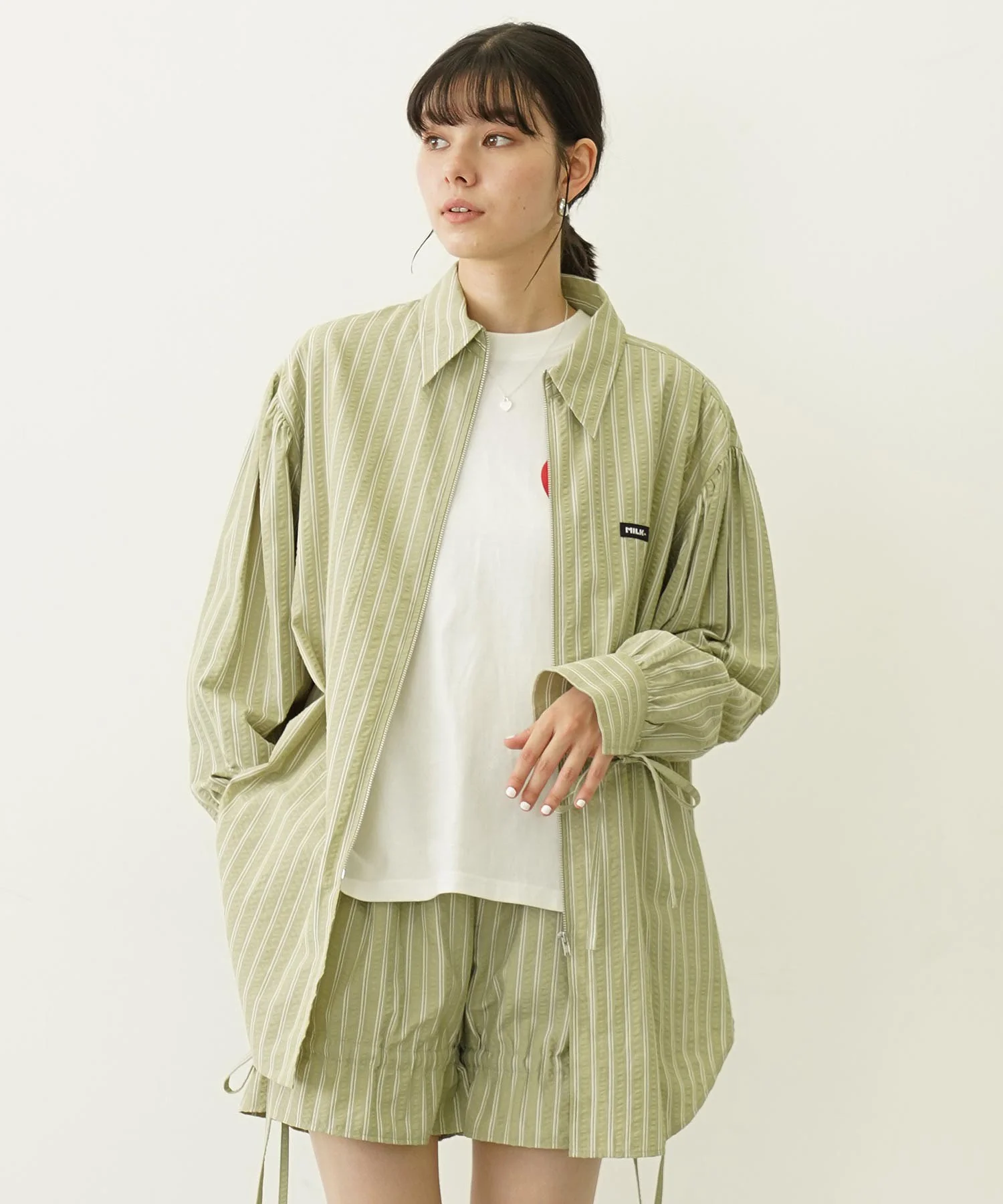 STRIPED ZIP UP SHIRT - Image 12