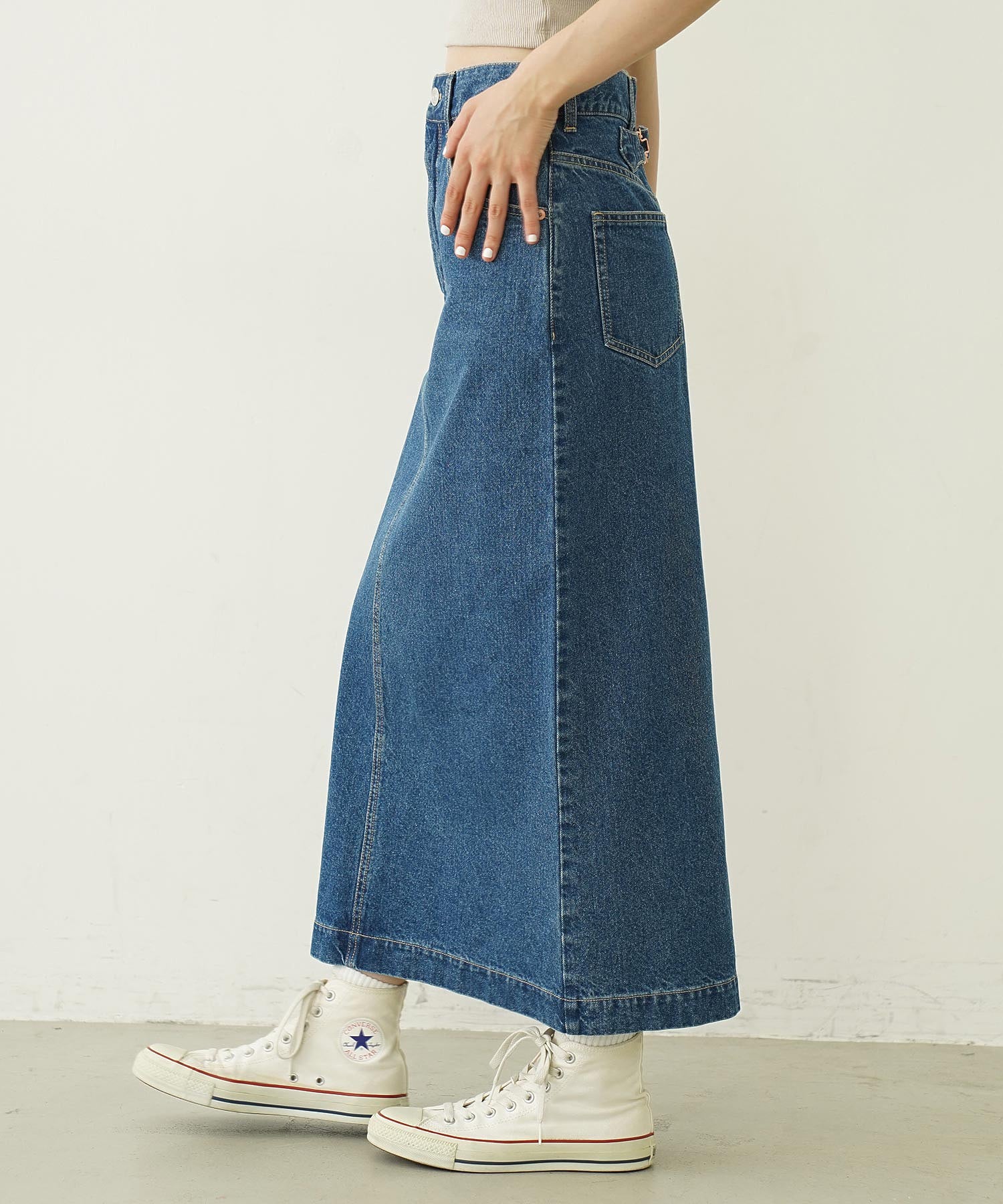DENIM LONG SKIRT - Image 24