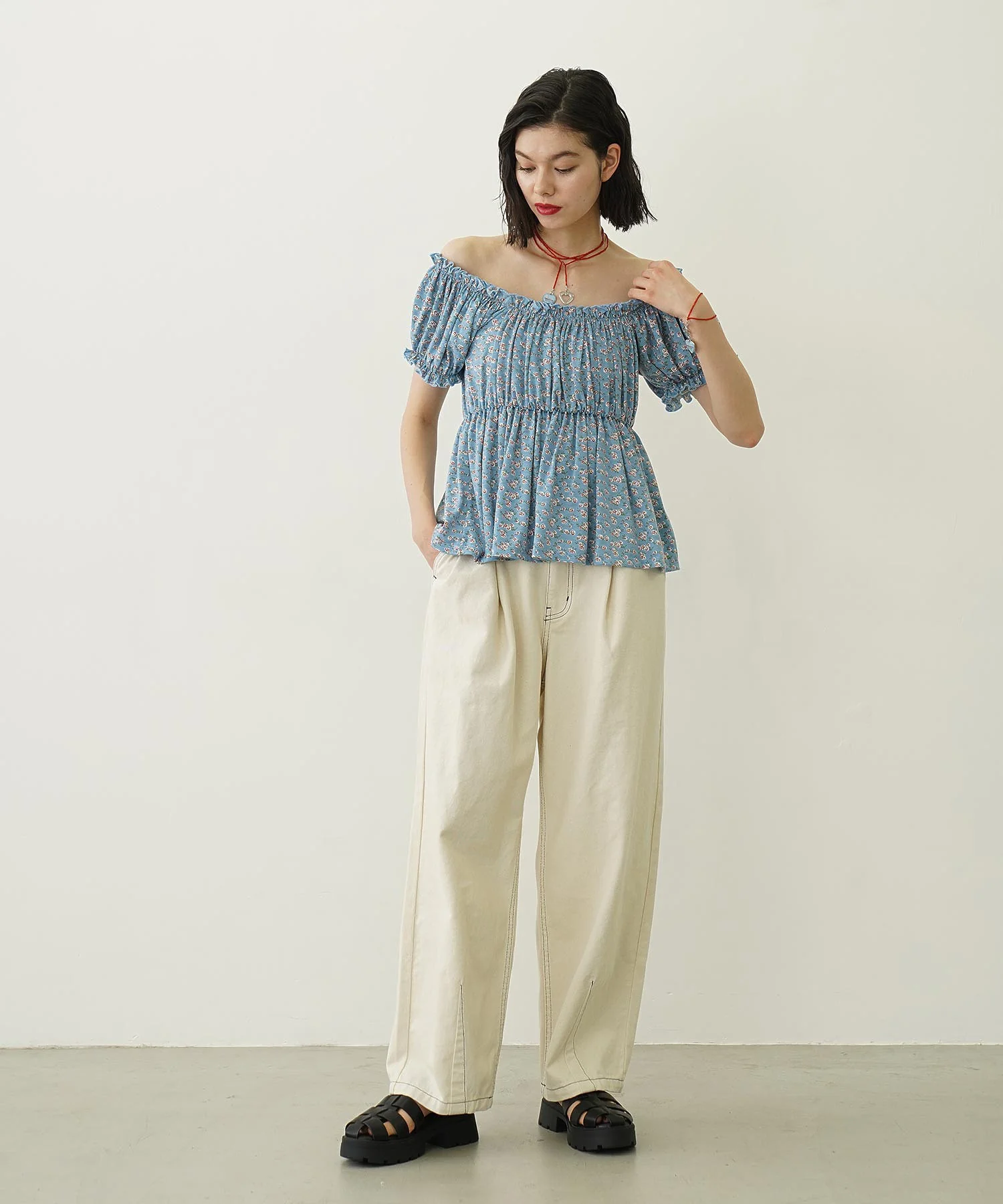 TUCK DENIM PANTS - Image 25