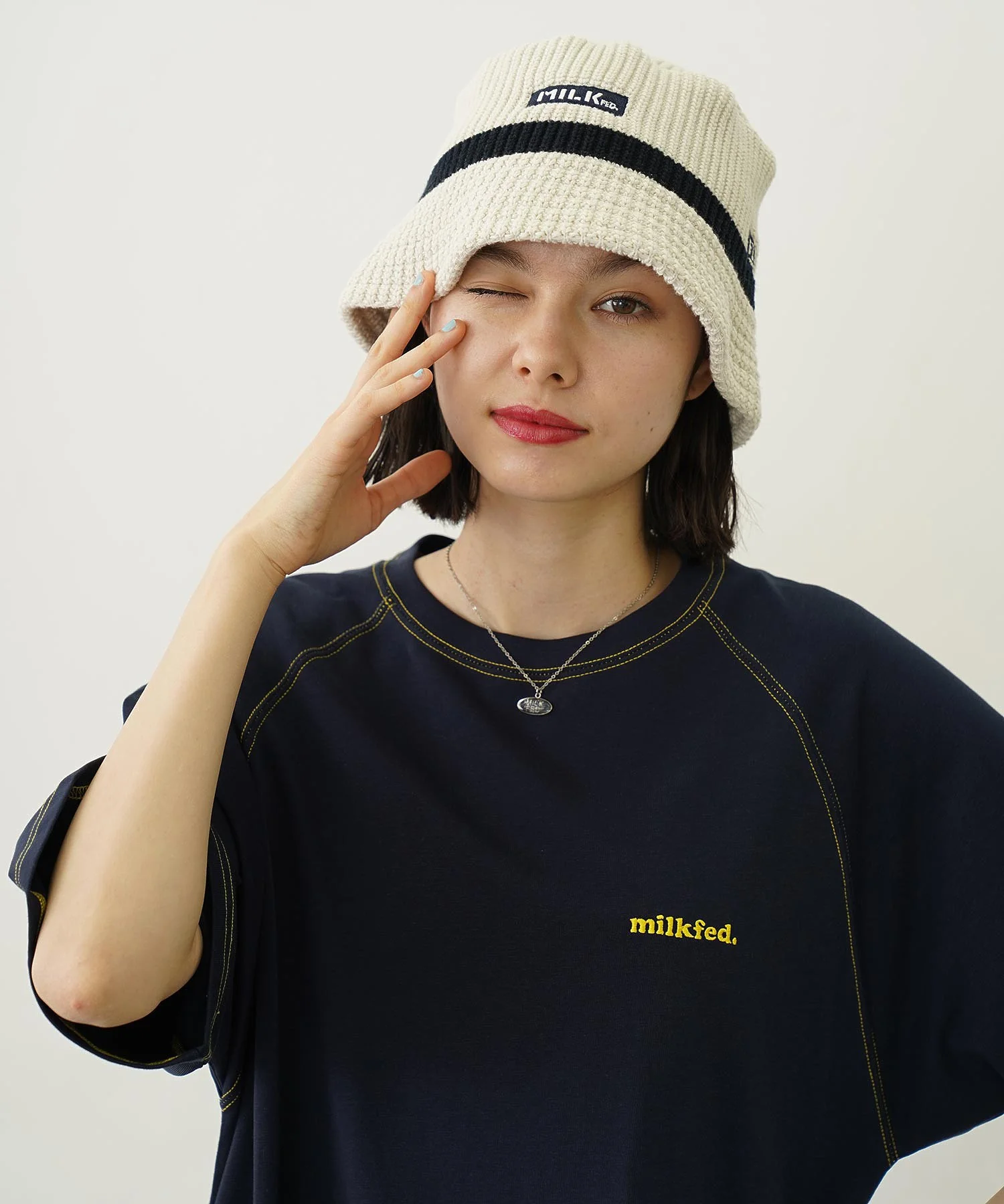 MILKFED.×NEWERA BAR KNIT HAT - Image 3