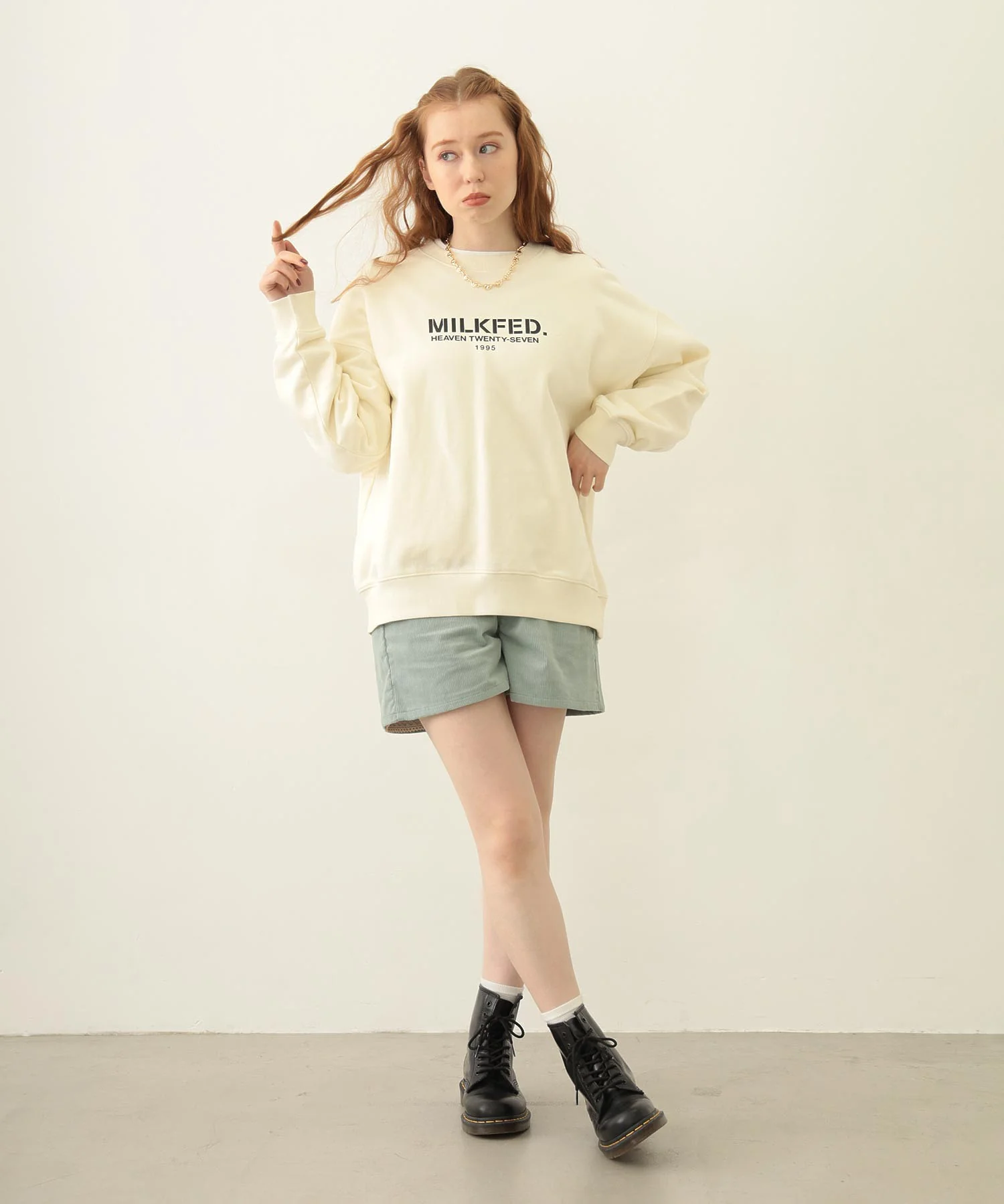 STENCIL LOGO WIDE CREW SWEAT TOP - Image 11