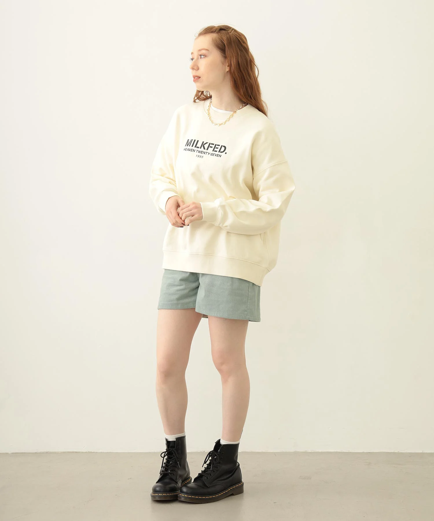 STENCIL LOGO WIDE CREW SWEAT TOP - Image 9