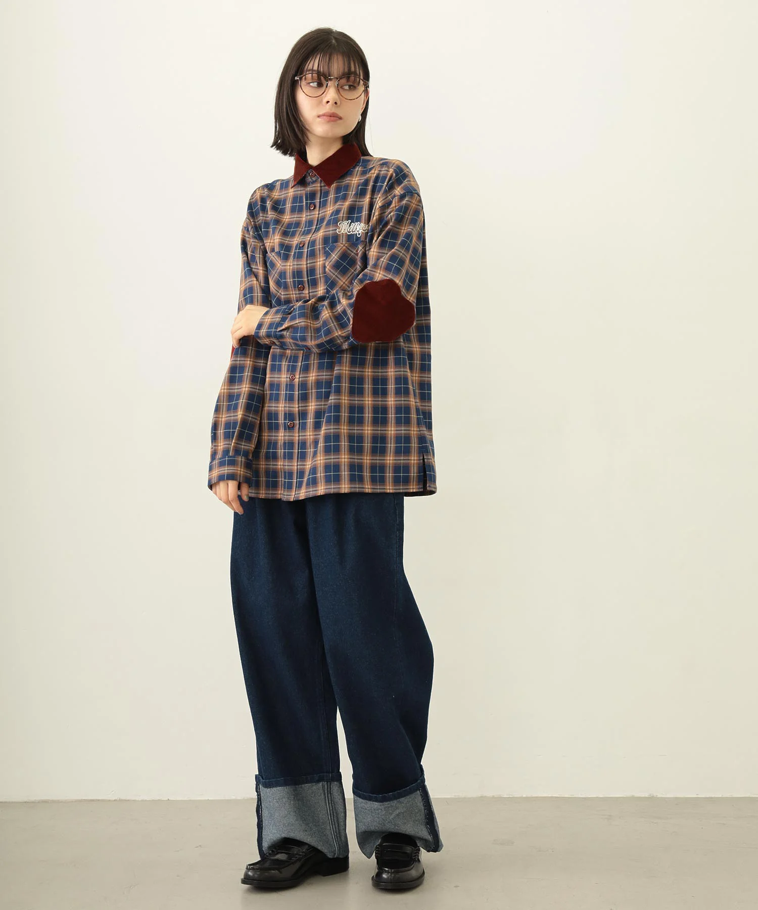 HEART ELBOW PATCH PLAID SHIRT - Image 29