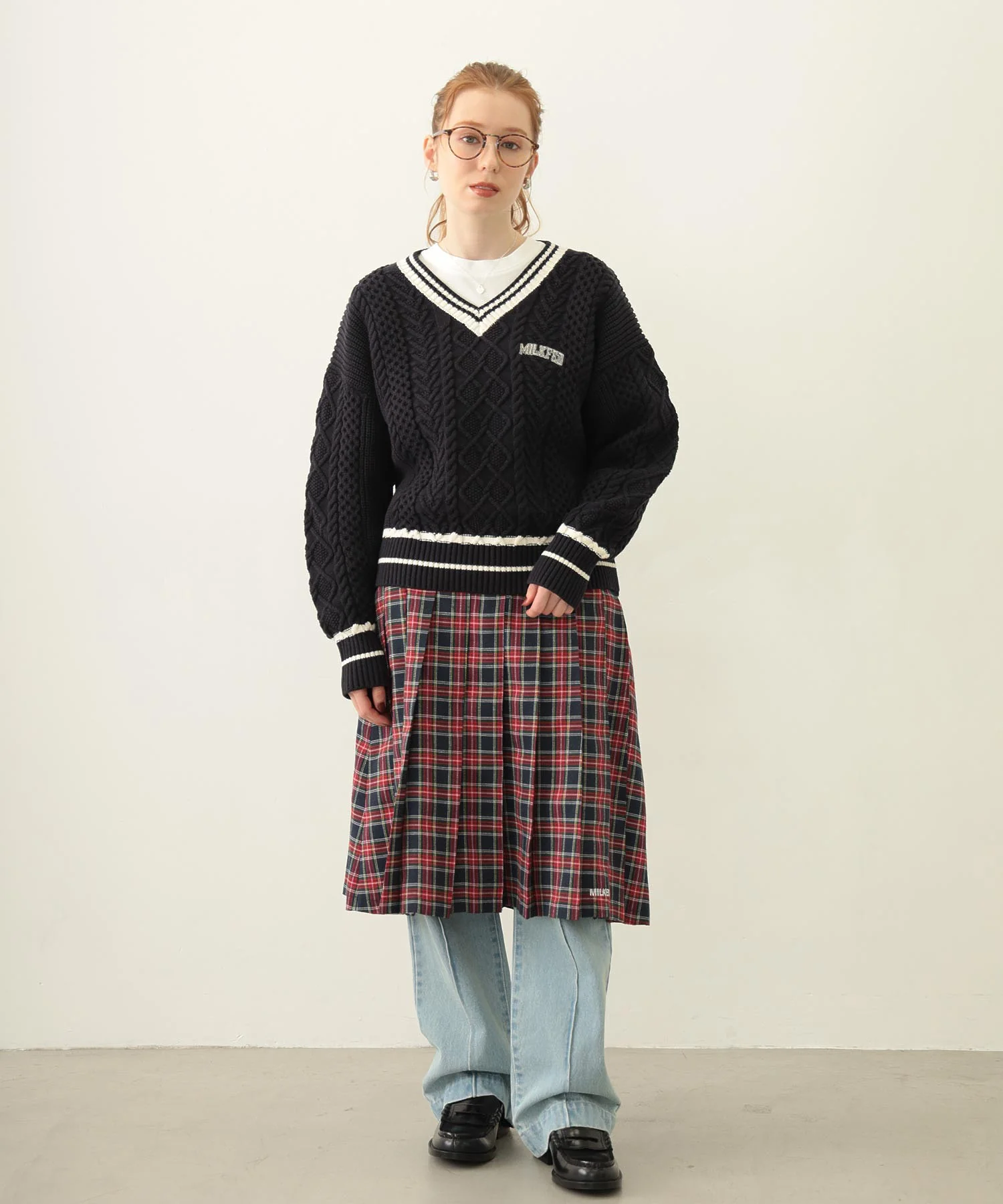 MILKFED. PATCH V-NECK KNIT - Image 14