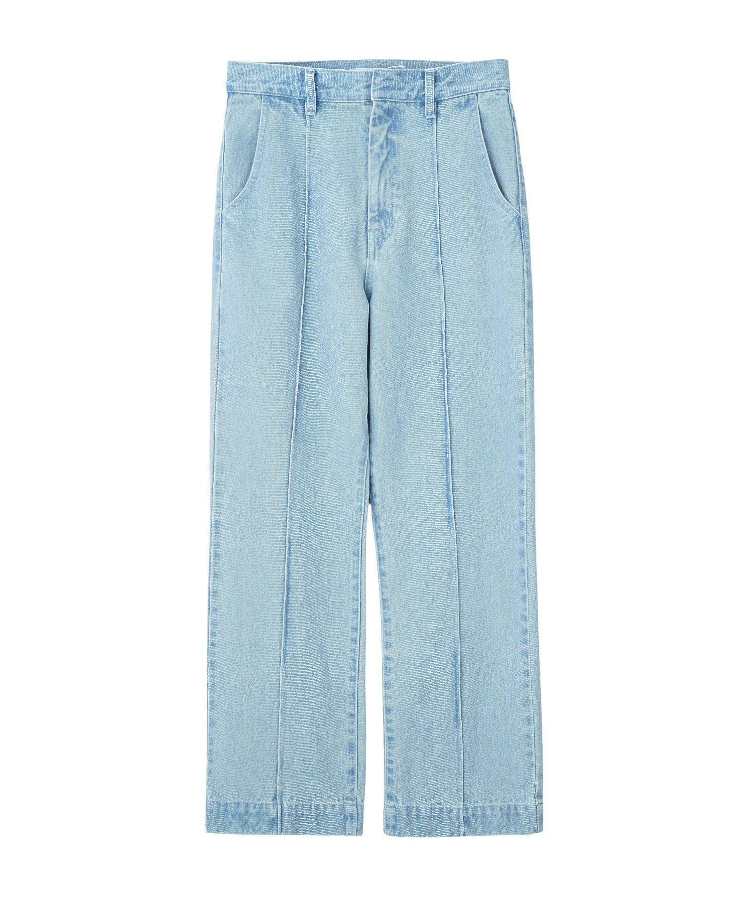 CENTER PLEAT DETAIL DENIM PANTS