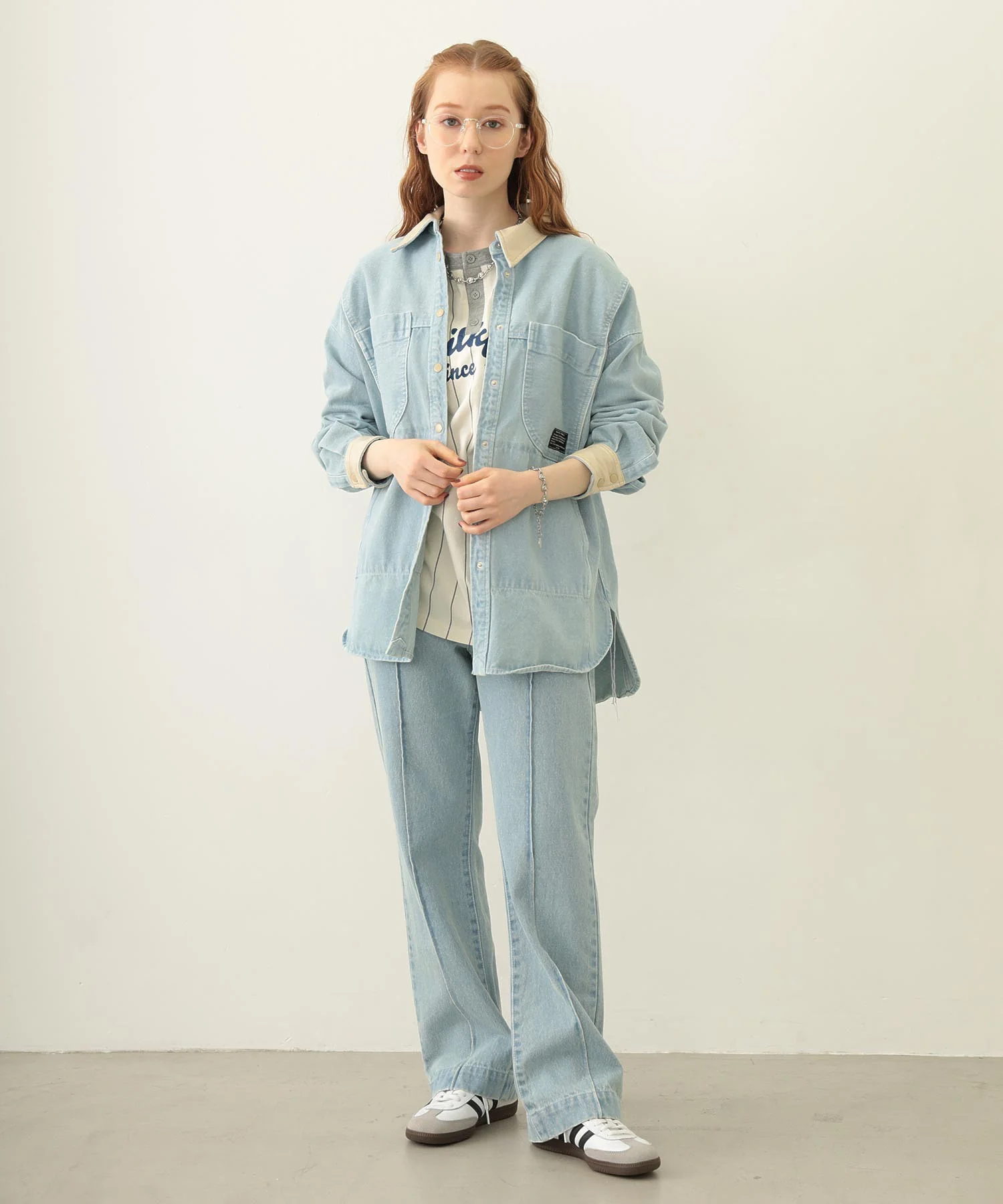 CENTER PLEAT DETAIL DENIM PANTS - Image 32