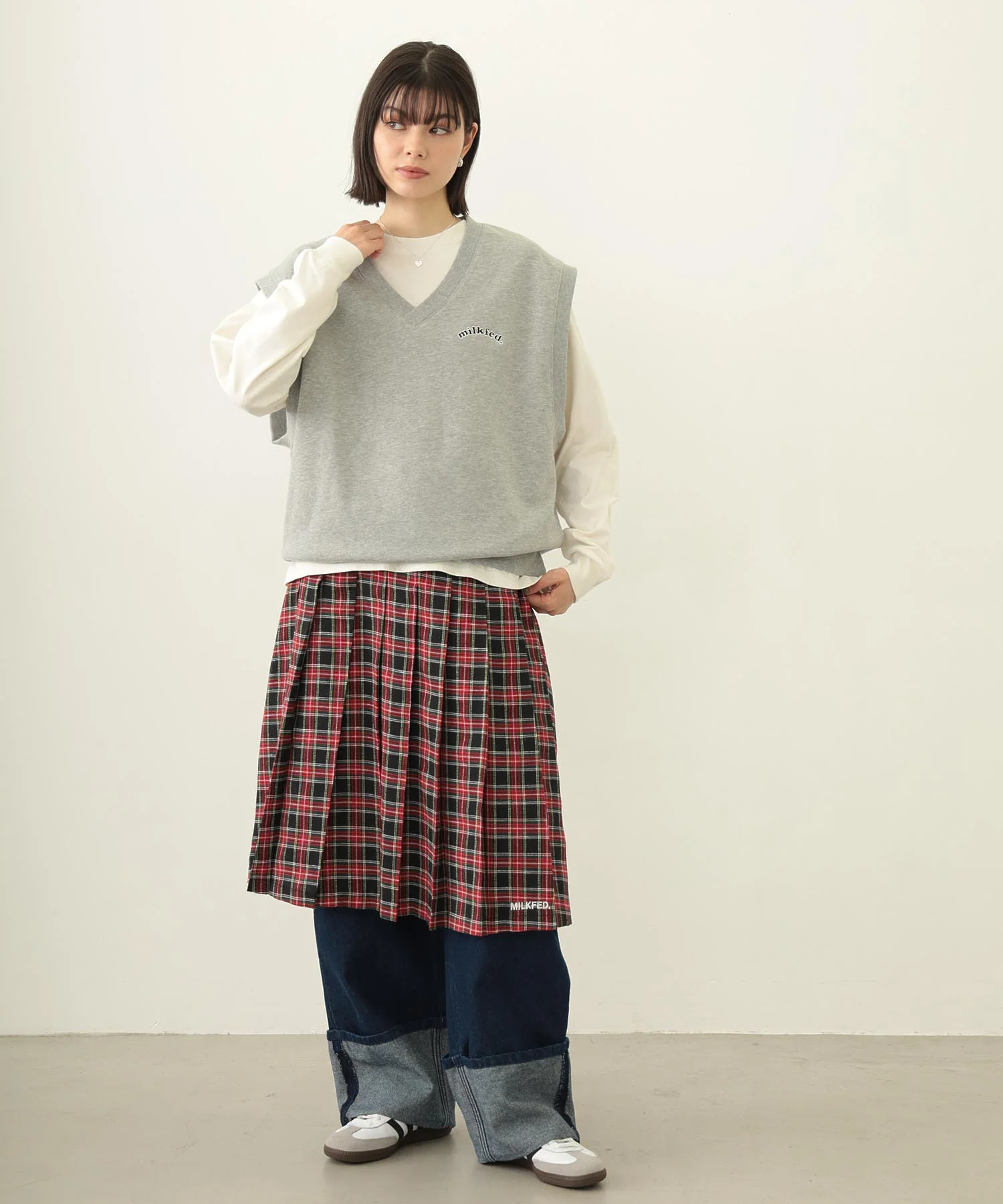 PLEATED PLAID SKIRT - Image 37