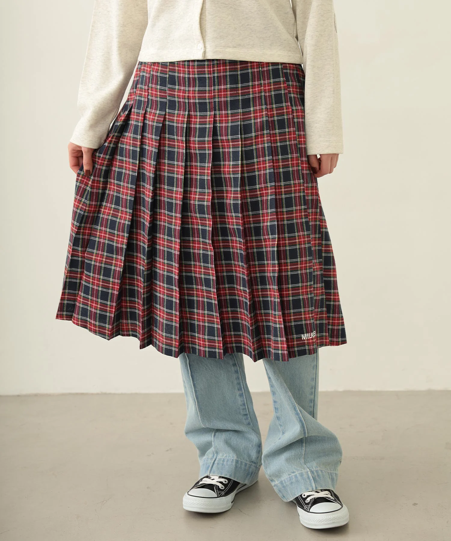 PLEATED PLAID SKIRT - Image 6