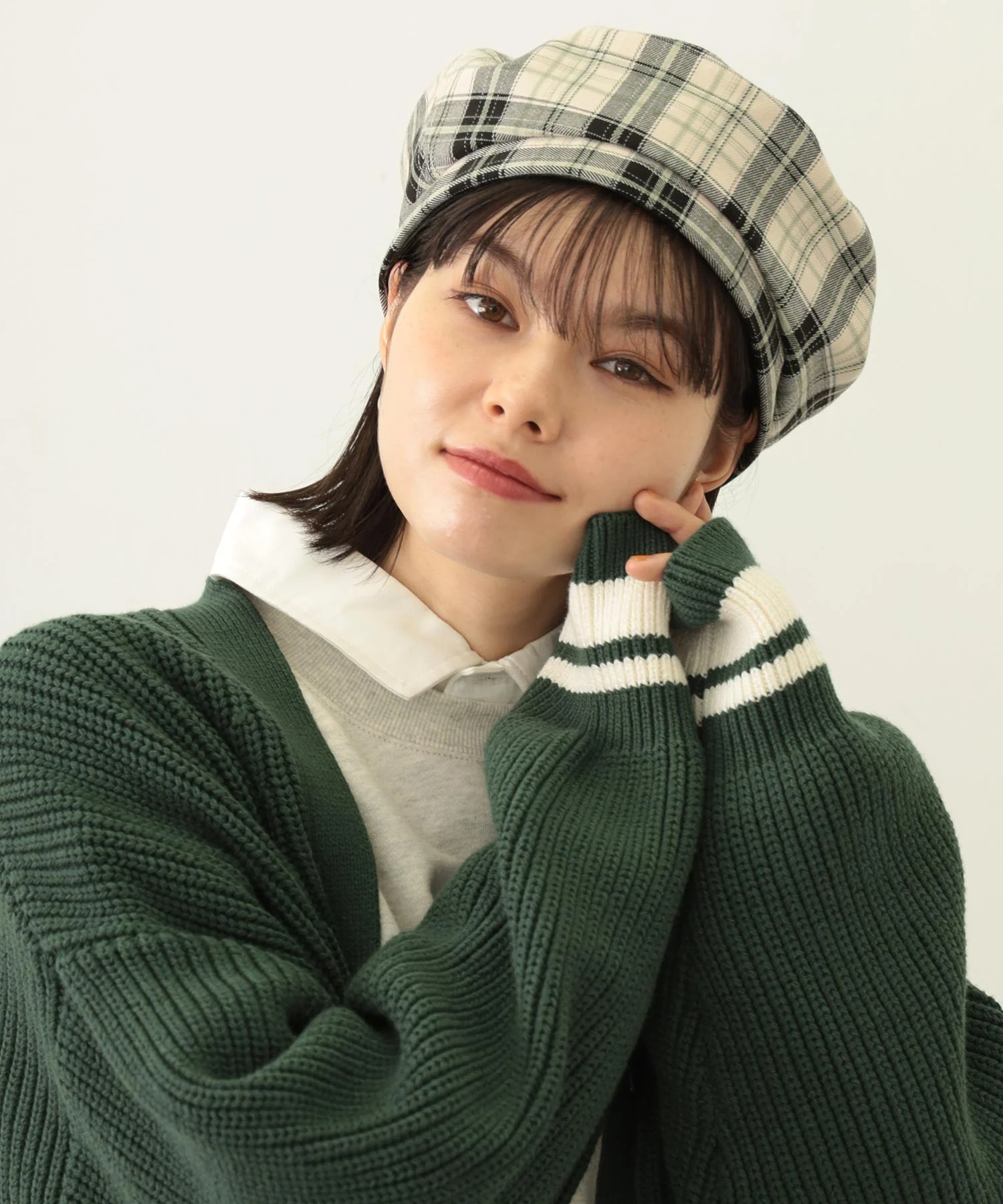 LOGO PLAID BERET - Image 10