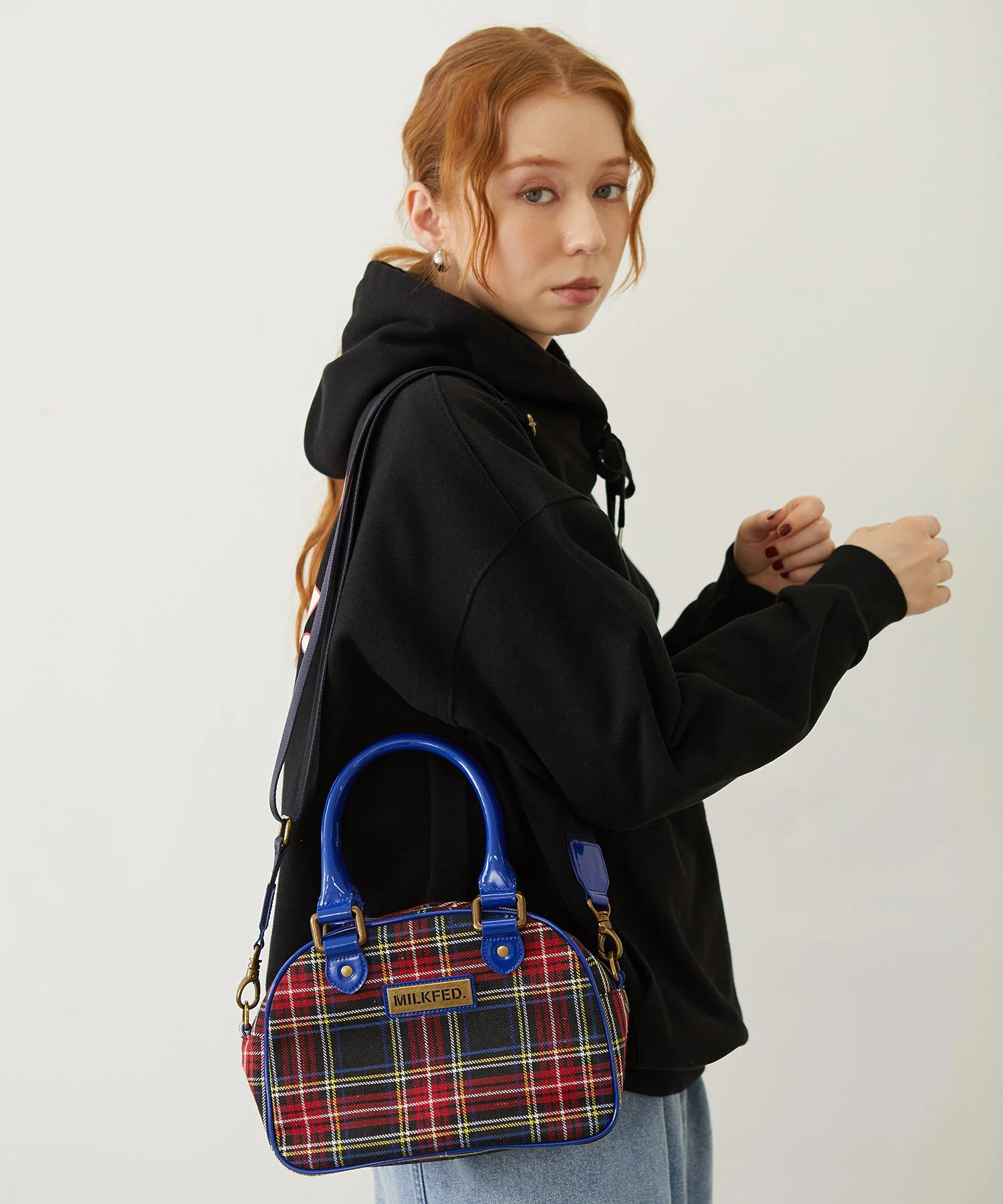 PLAID PATTERN BOSTON BAG - Image 3