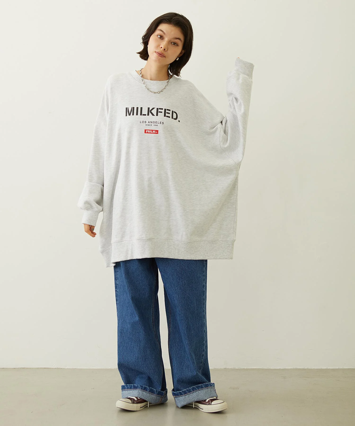 STENCIL AND BAR LOGO BIG SWEAT TOP - Image 28