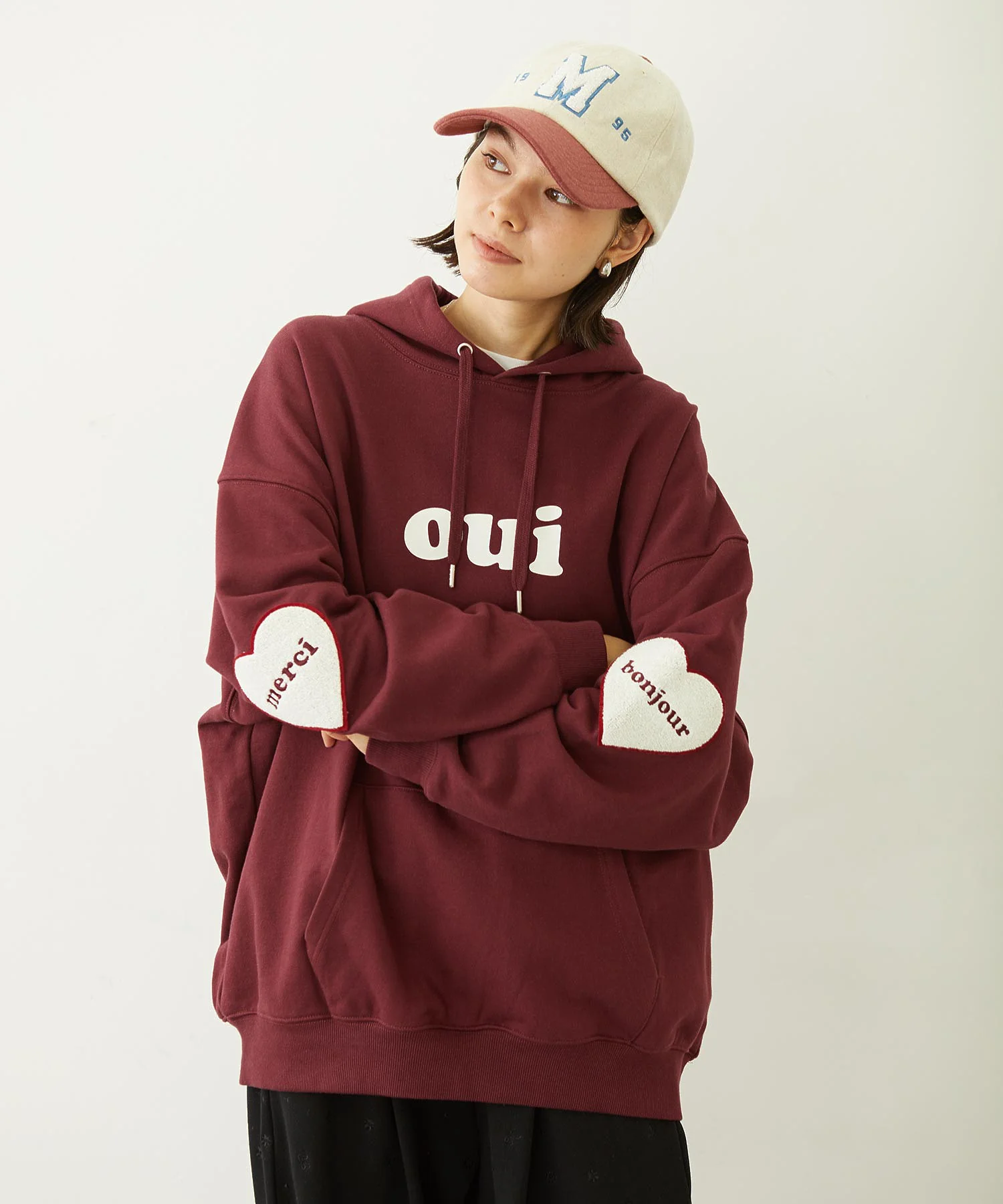 HEART ELBOW PATCH SWEAT HOODIE - Image 4
