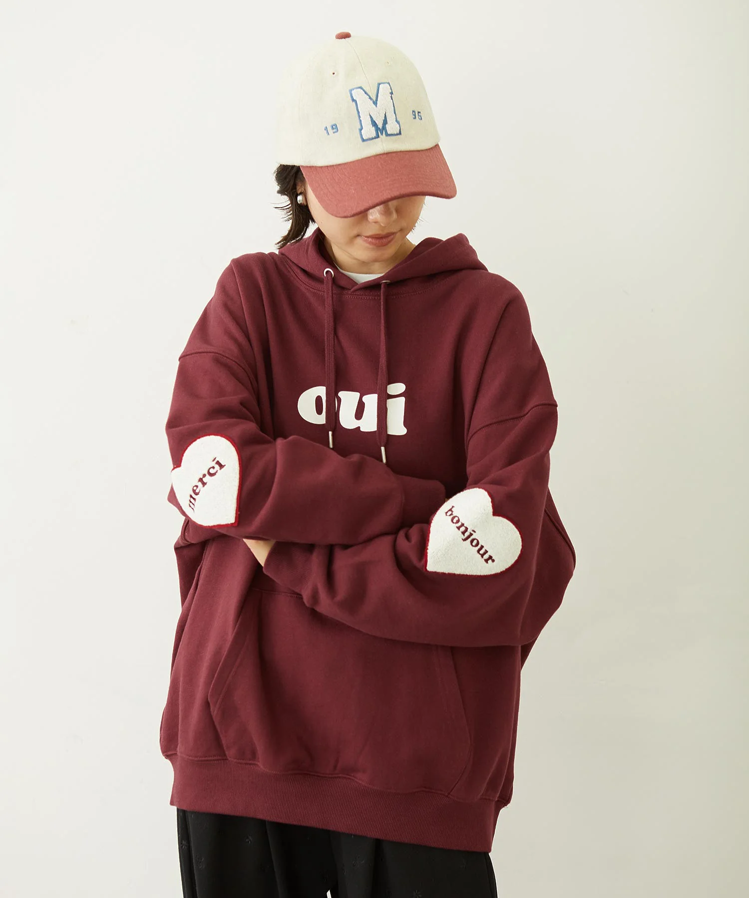 HEART ELBOW PATCH SWEAT HOODIE - Image 5