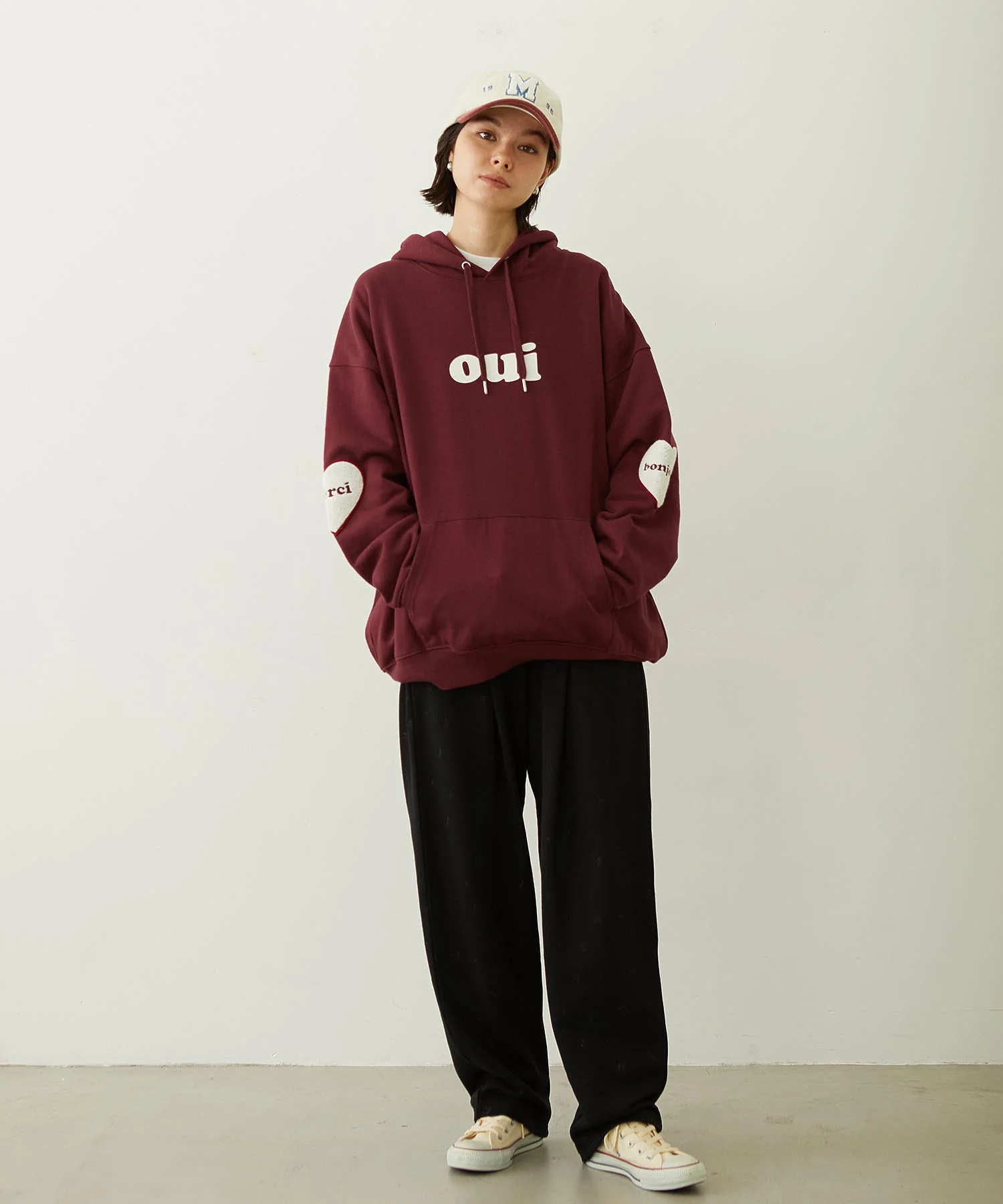 HEART ELBOW PATCH SWEAT HOODIE - Image 8